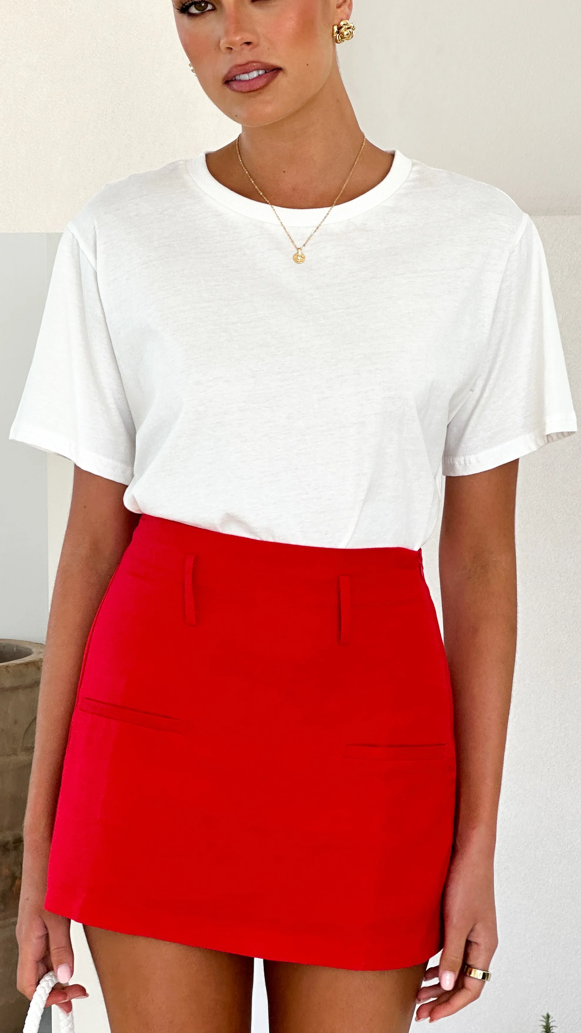 Jessica Skort - Red Linen Blend - necksoother