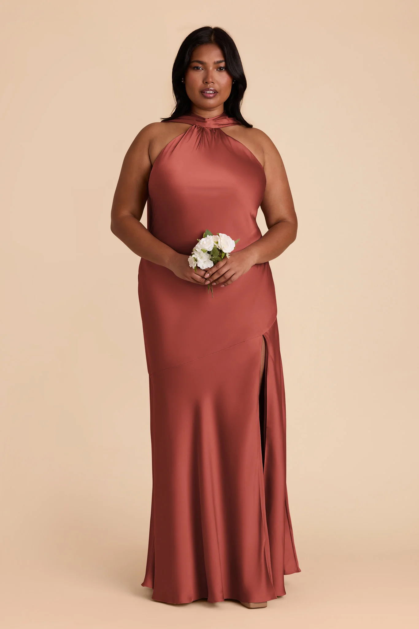 Eileen Matte Satin Dress - Spice - necksoother