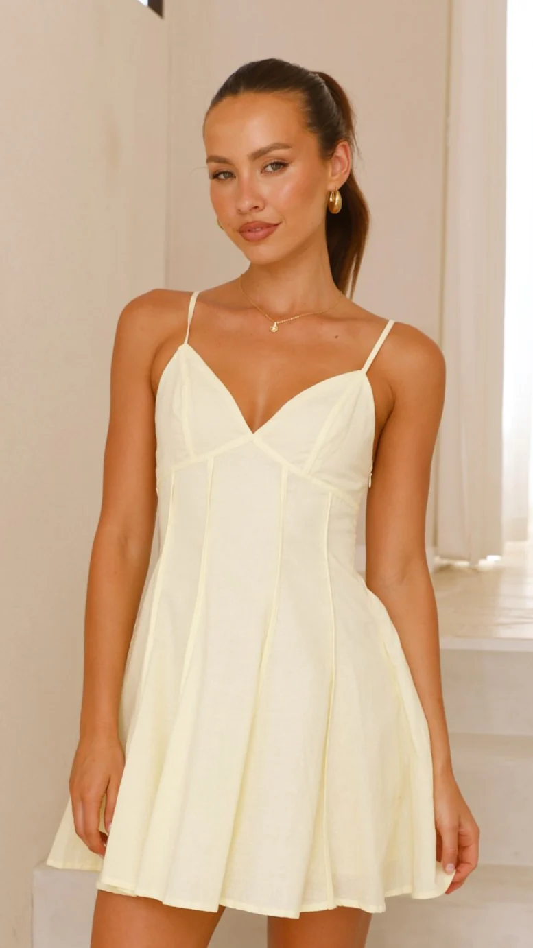 Okena Mini Dress - Yellow - necksoother