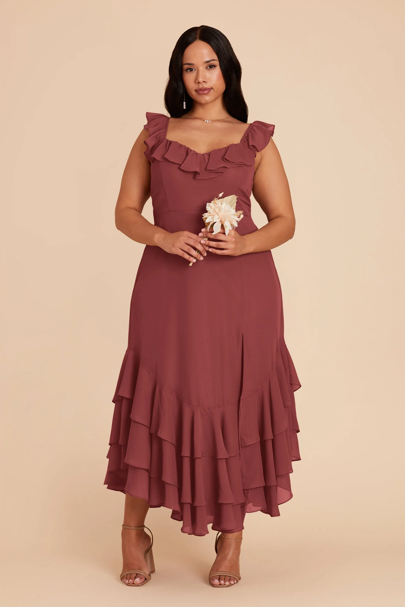 Ginny Chiffon Dress - Rosewood - necksoother