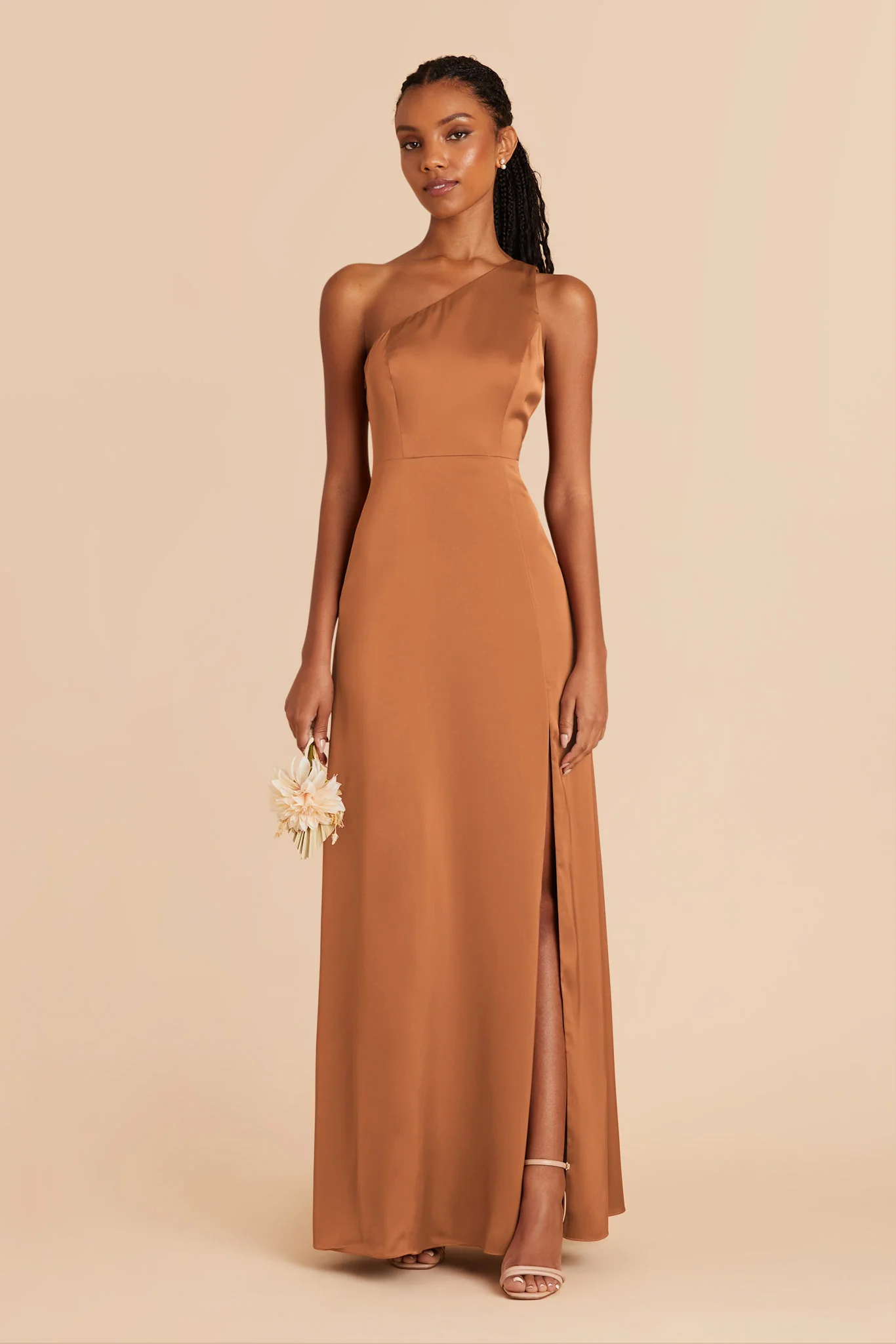 Kira Matte Satin Dress - Rust - necksoother