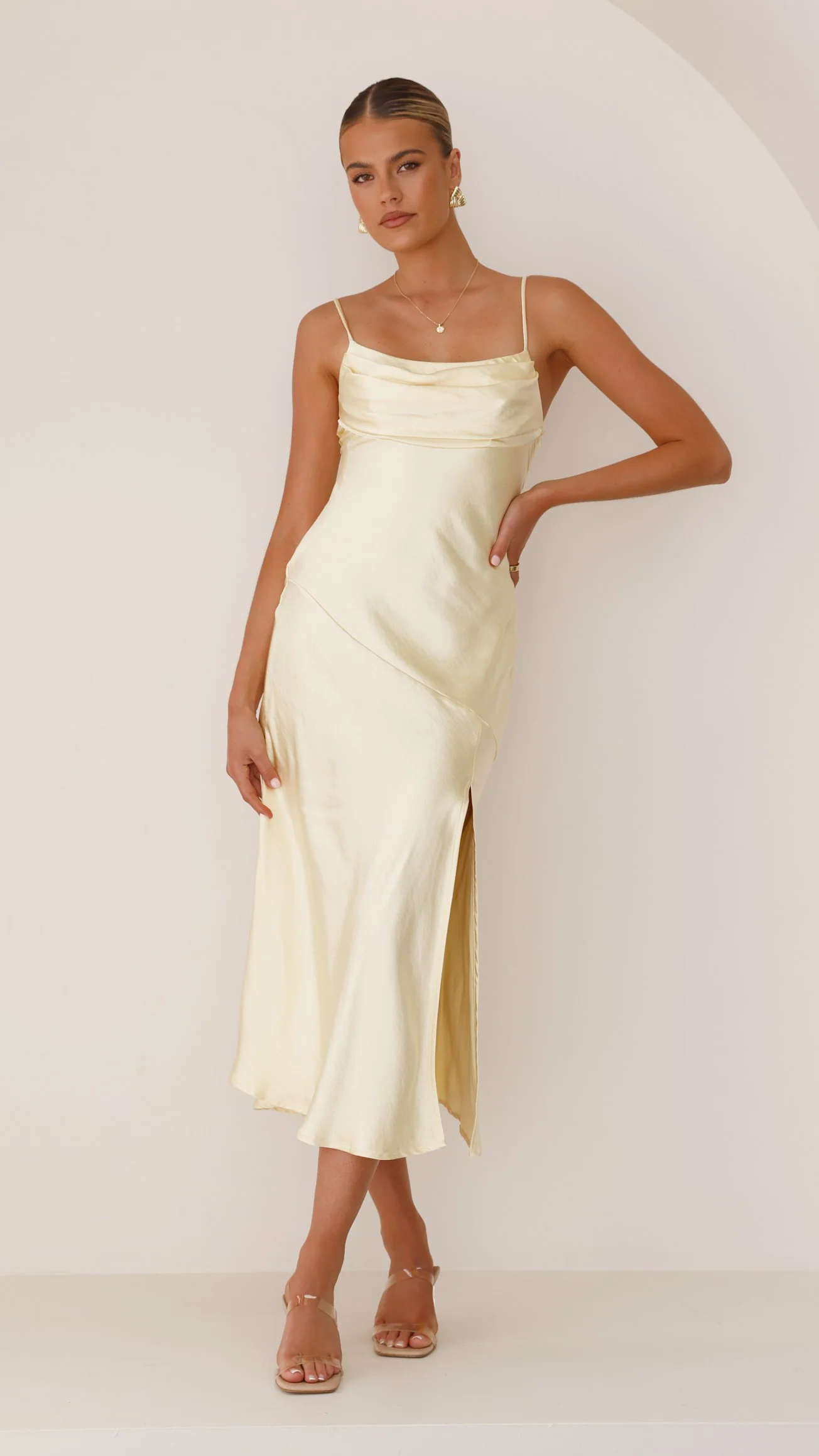Celina Midi Dress - Yellow - necksoother