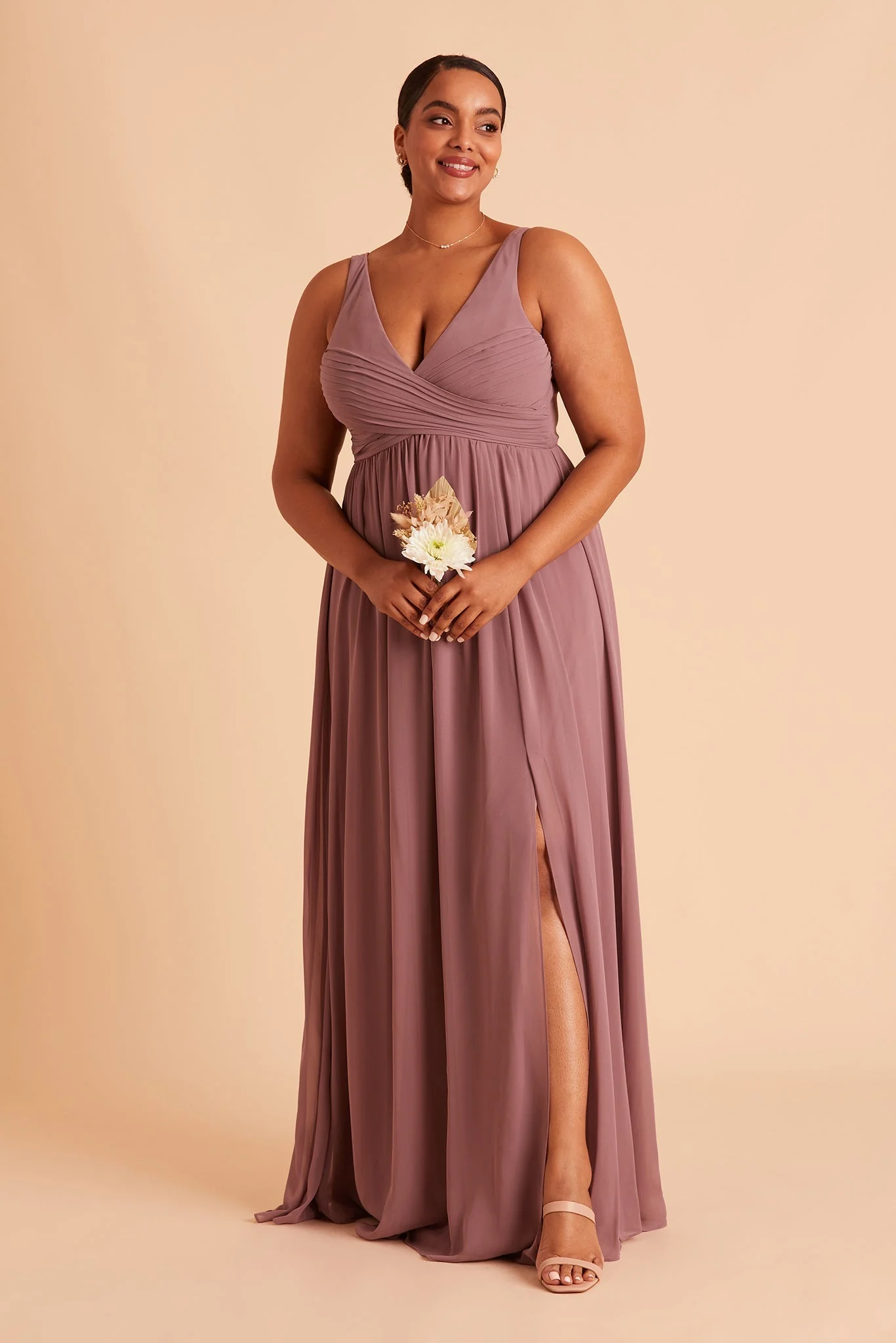 Laurie Empire Dress - Dark Mauve - necksoother
