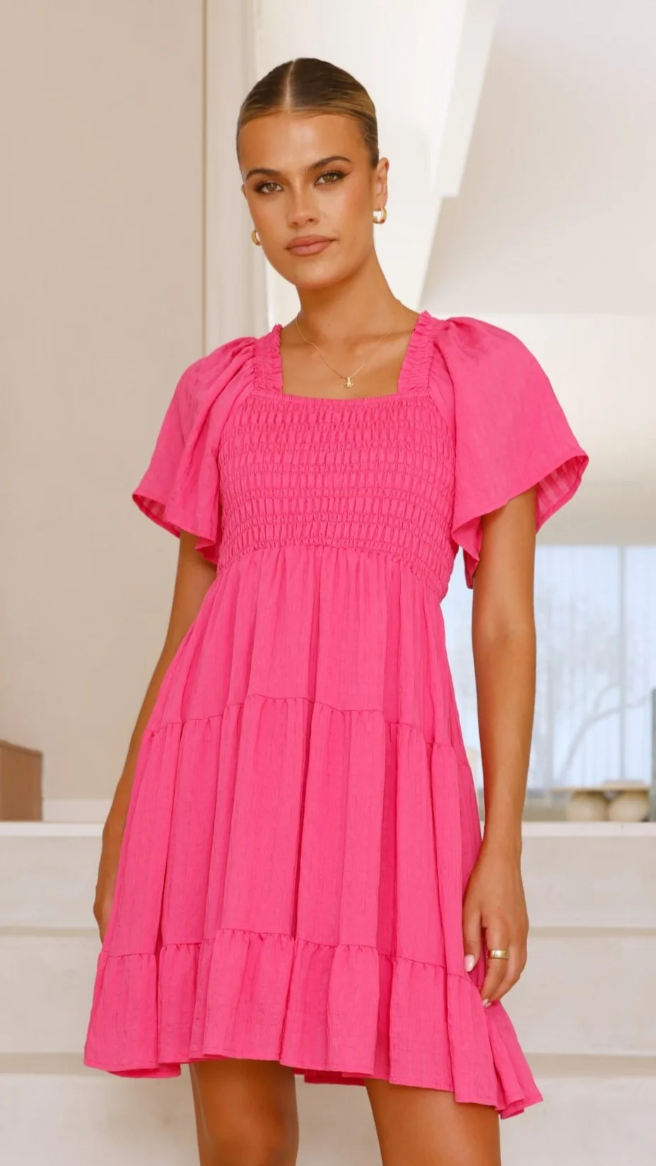 Sammi Mini Dress - Hot Pink - necksoother