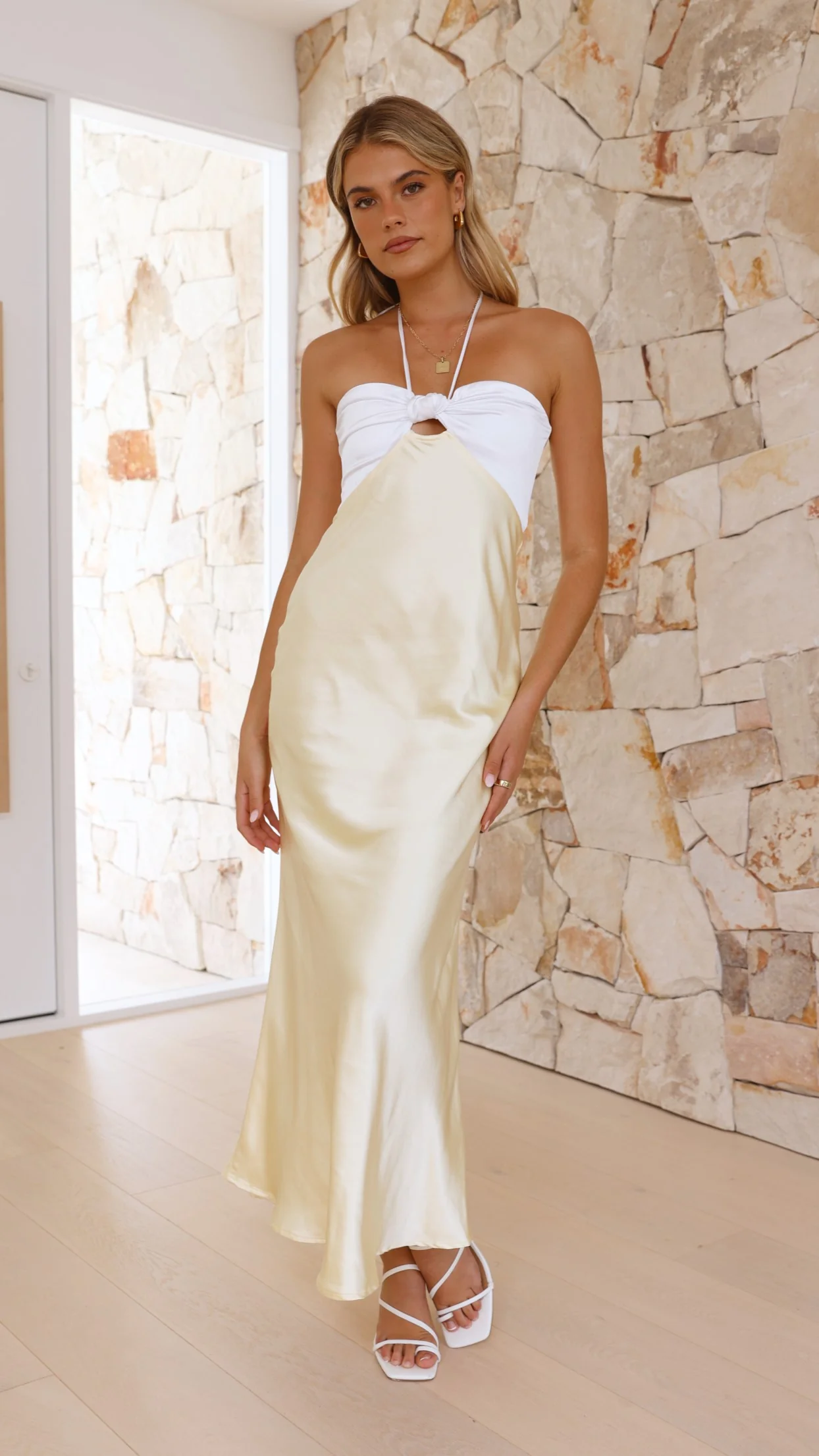 Latea Midi Dress - Yellow - necksoother