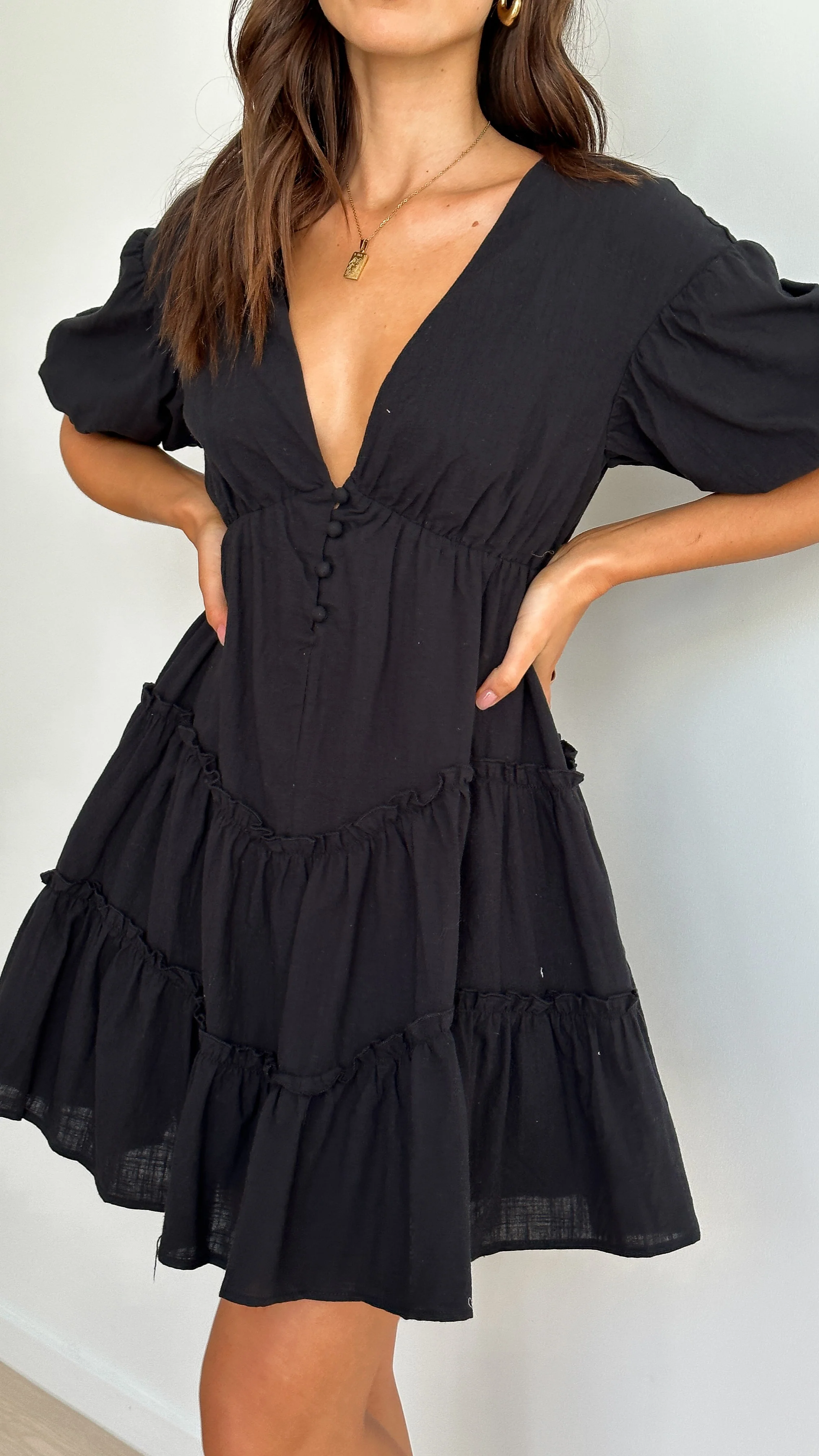 Tamia Mini Dress - Black - necksoother