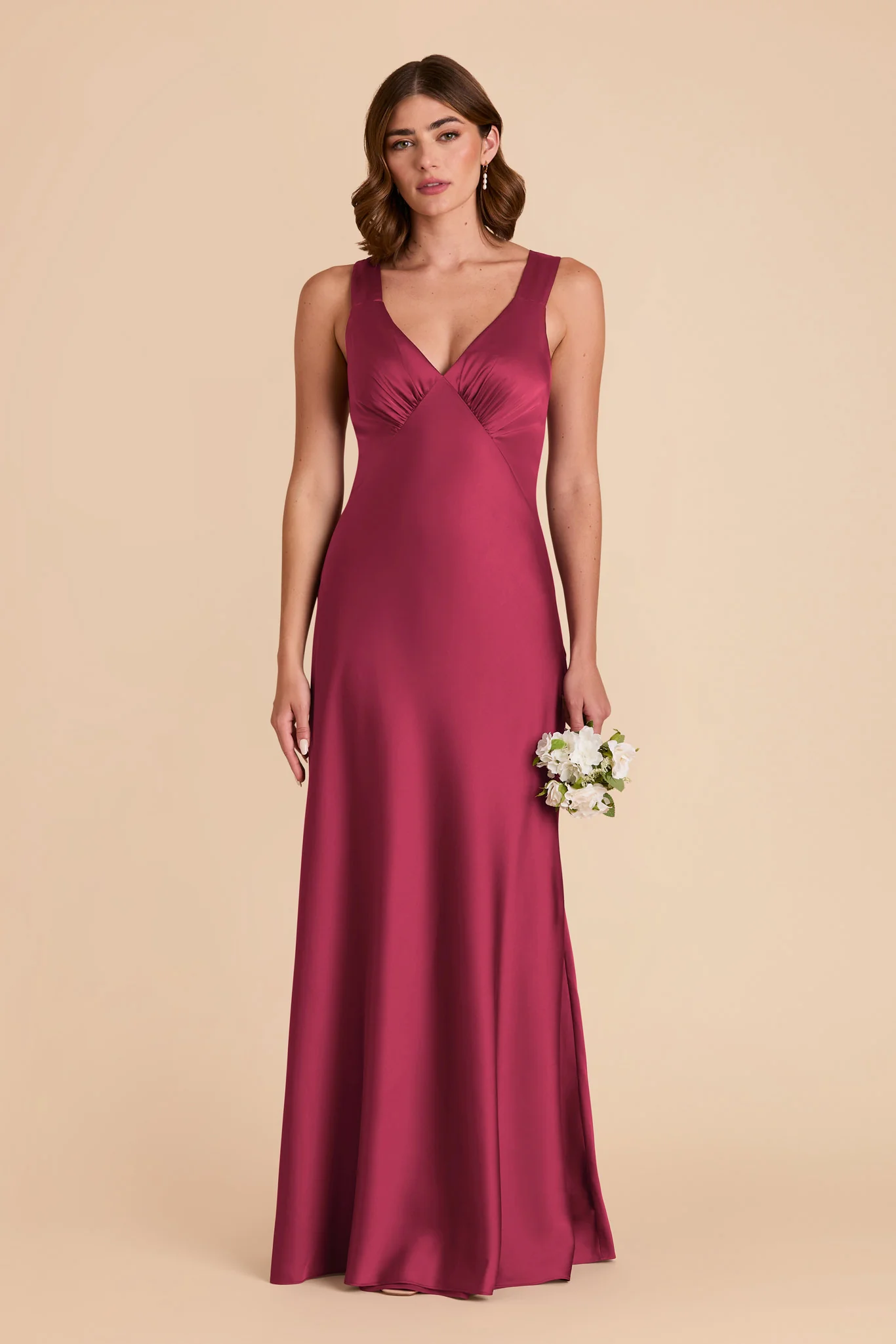 Veronica Matte Satin Dress - Berry - necksoother