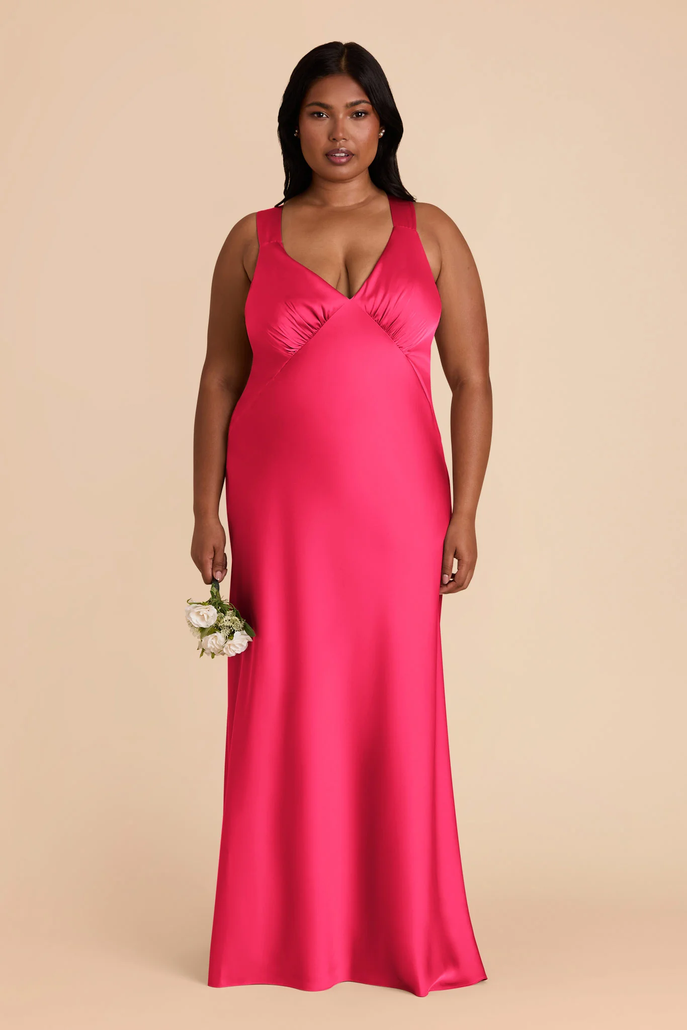Veronica Matte Satin Dress - Fuchsia - necksoother