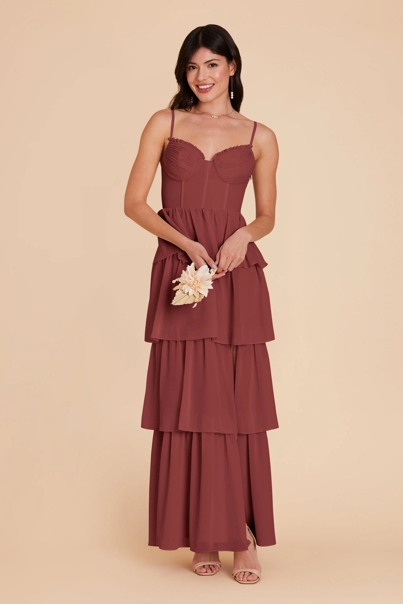 Lola Chiffon Dress - Rosewood - necksoother