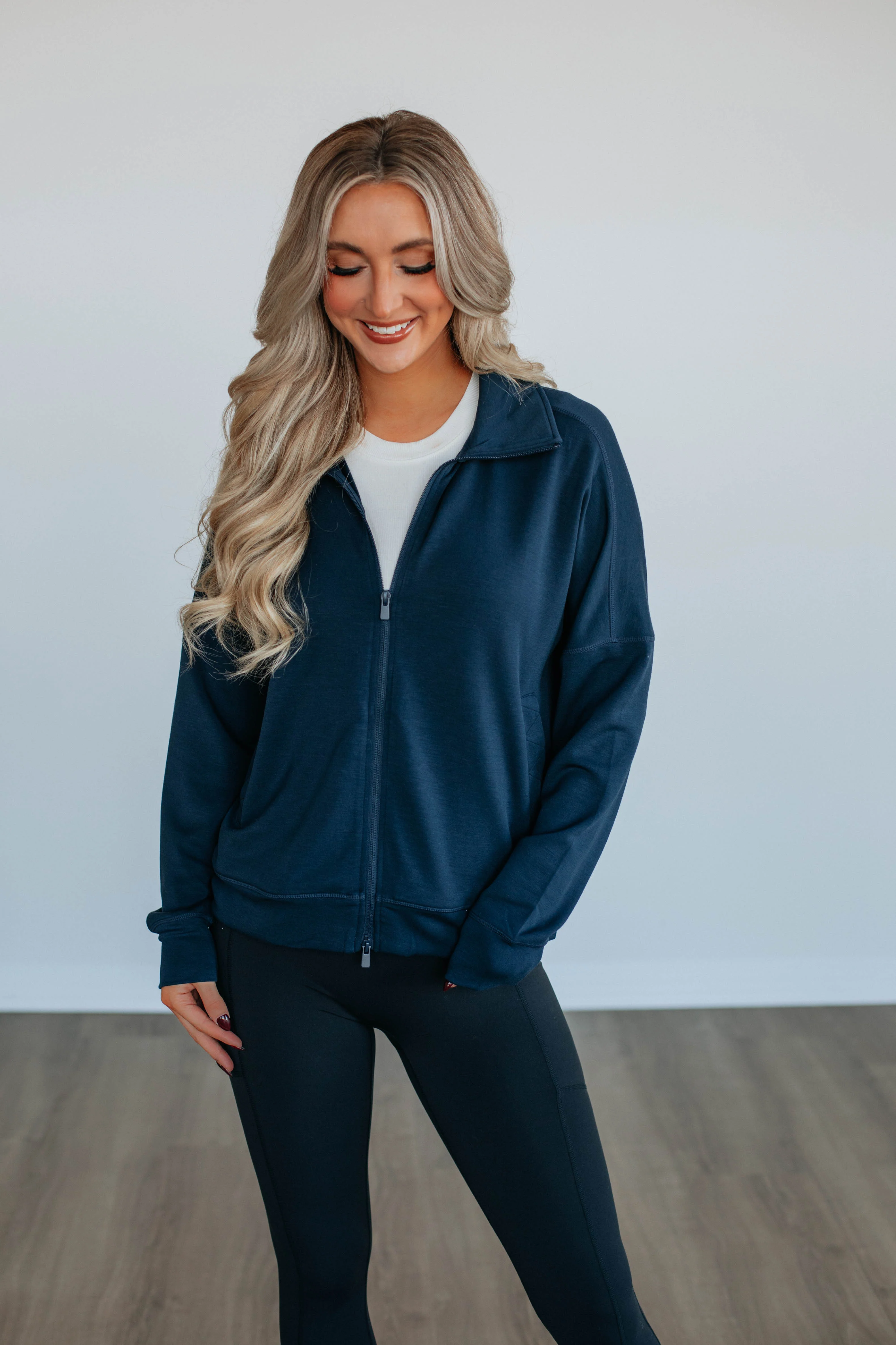 Breckyn Zip-Up Jacket - Navy - necksoother