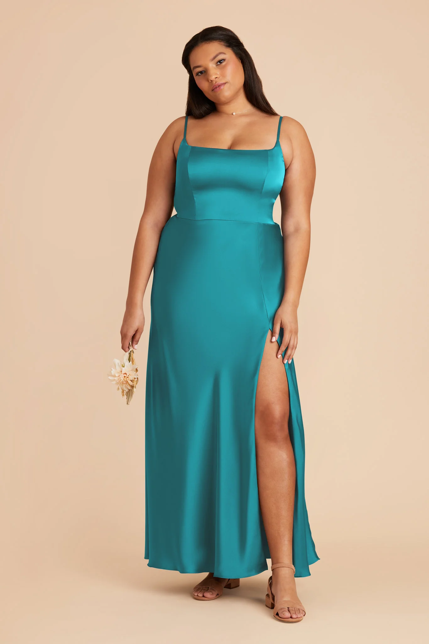 Mai Matte Satin Dress - Teal - necksoother