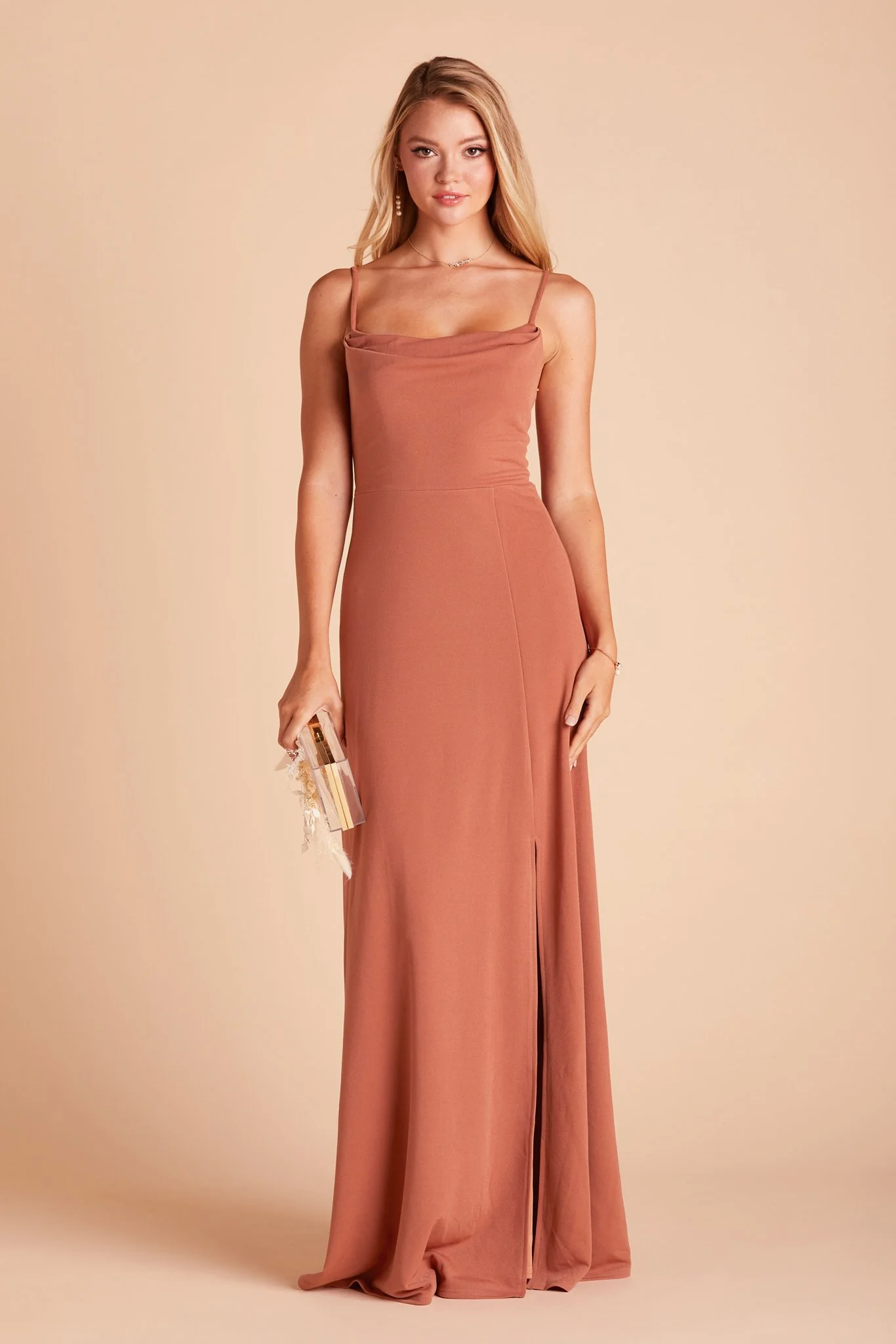 Ash Crepe Dress - Terracotta - necksoother