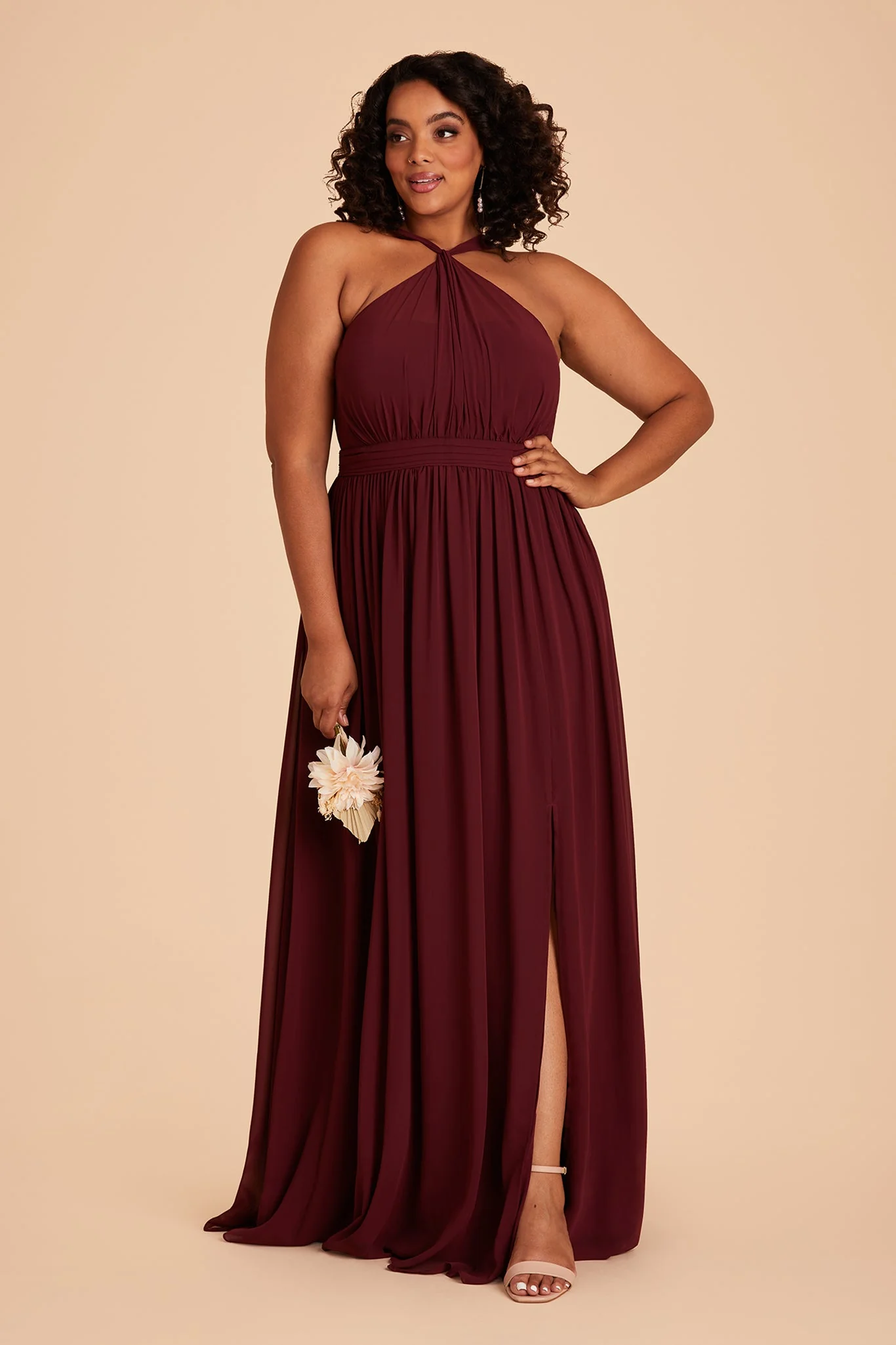 Kiko Chiffon Dress - Cabernet - necksoother