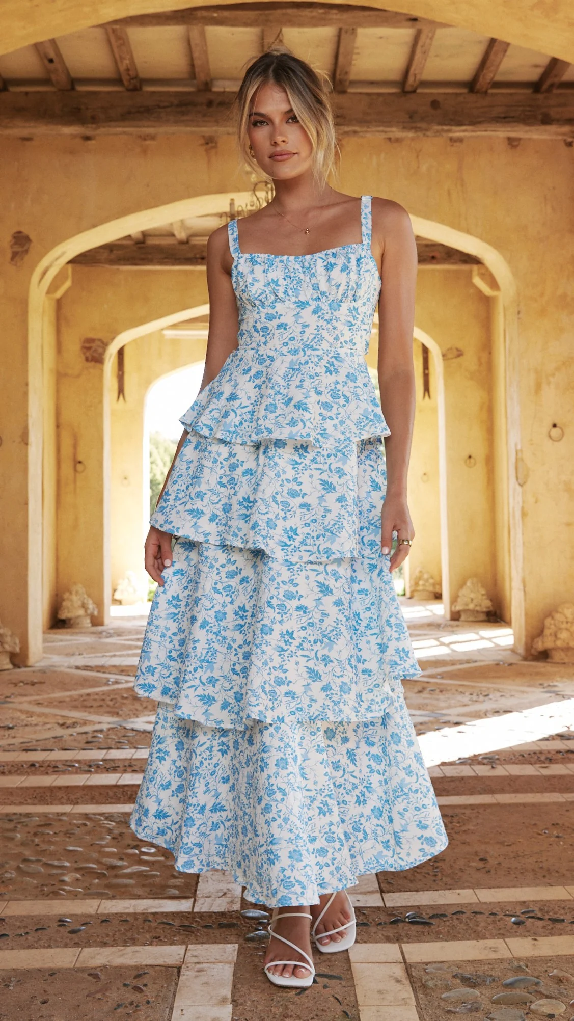 Page Maxi Dress - Blue Floral - necksoother