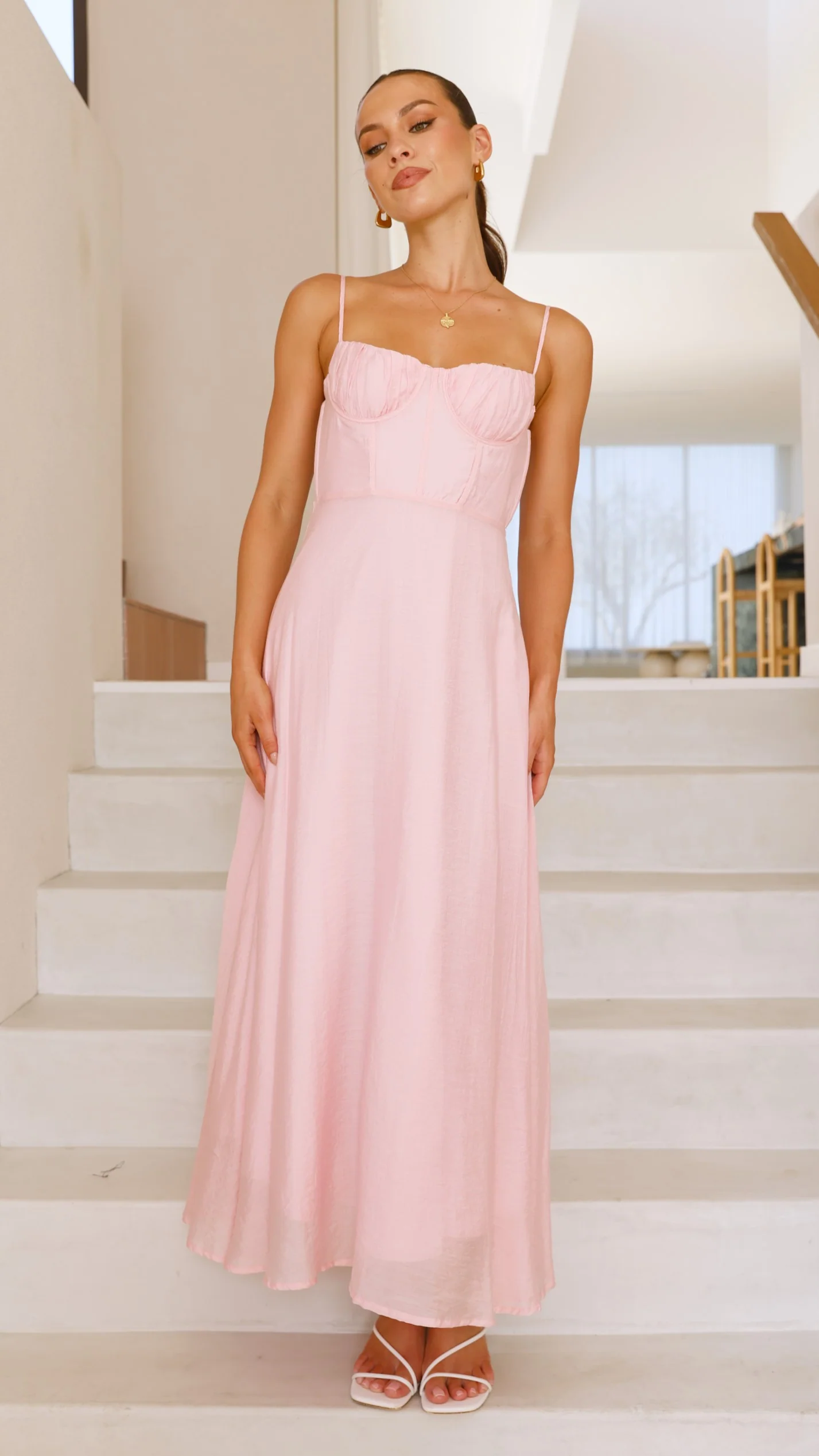 Rahima Maxi Dress - Pink - necksoother