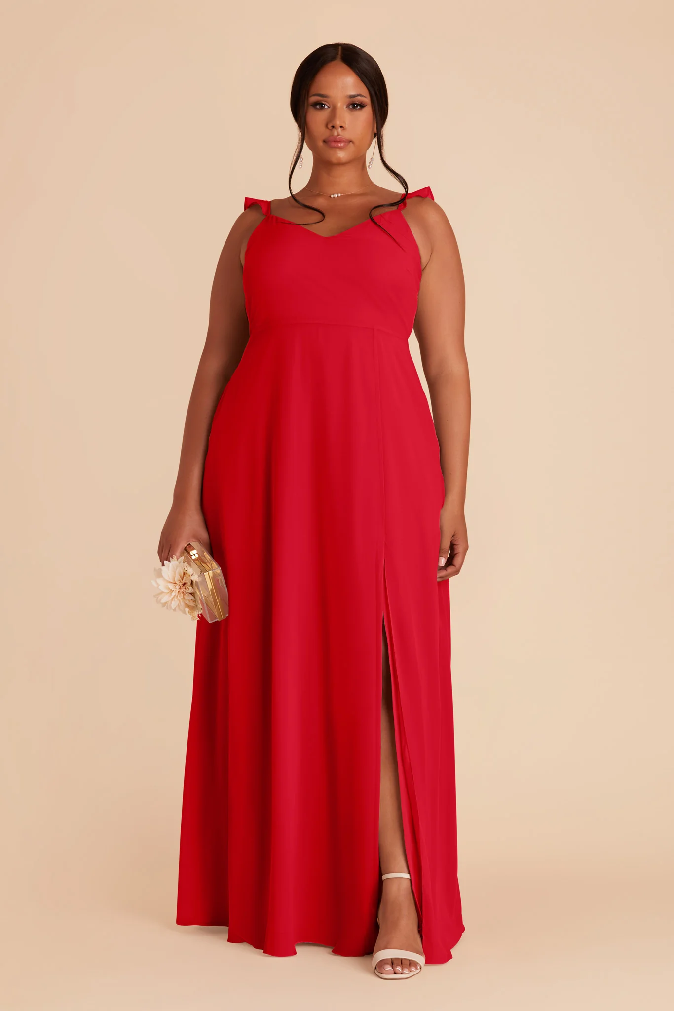 Doris Chiffon Dress - Ruby Red - necksoother