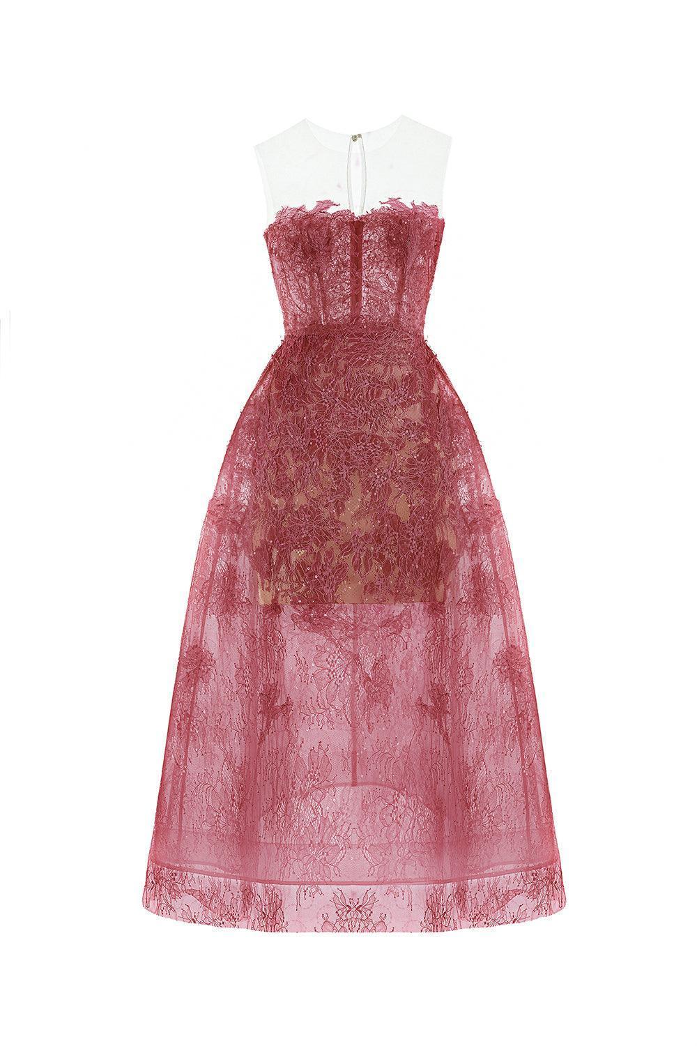 Bead Lace Midi Dress - necksoother
