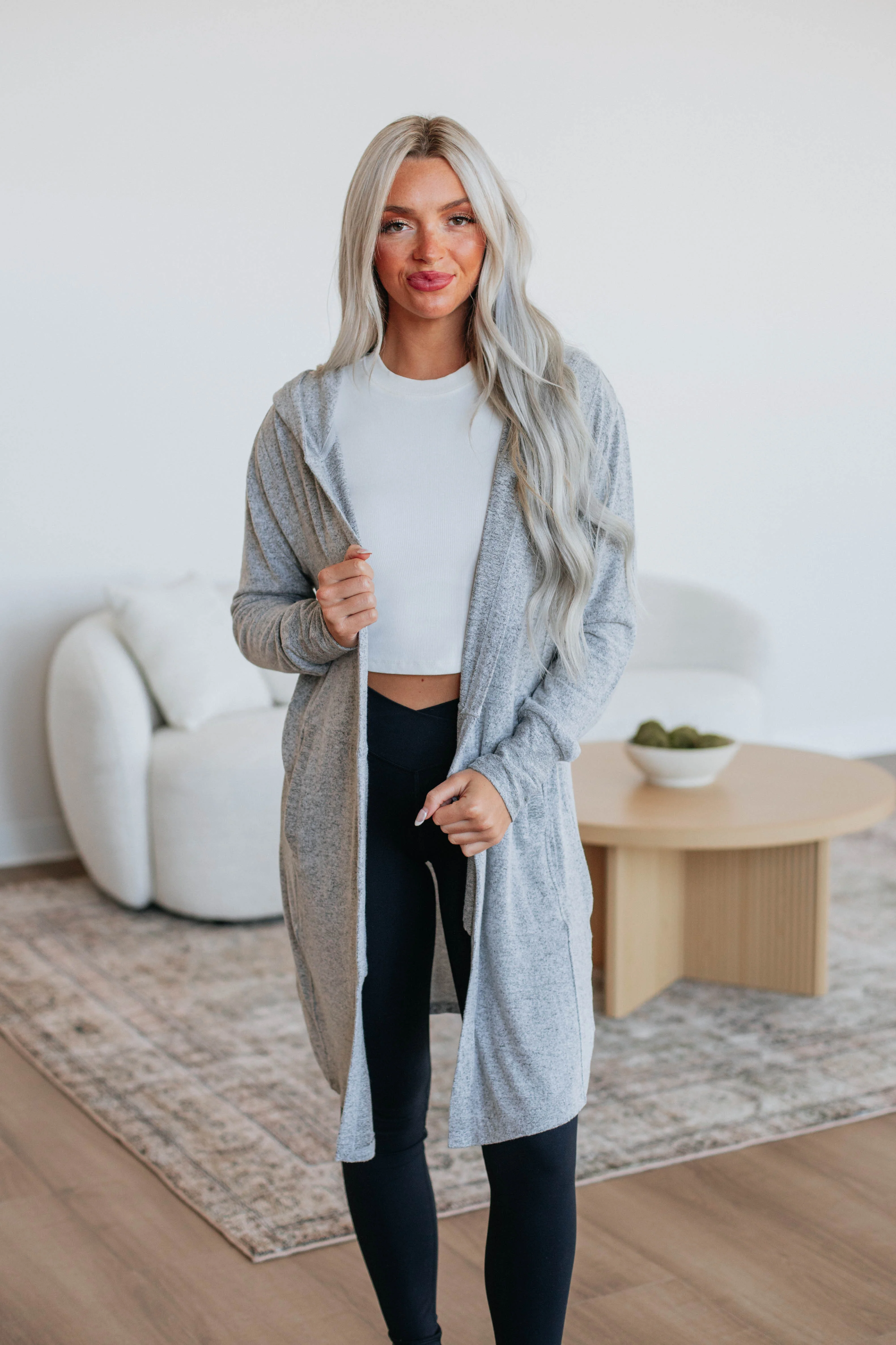 Lynlee Cardigan - Heather Grey - necksoother