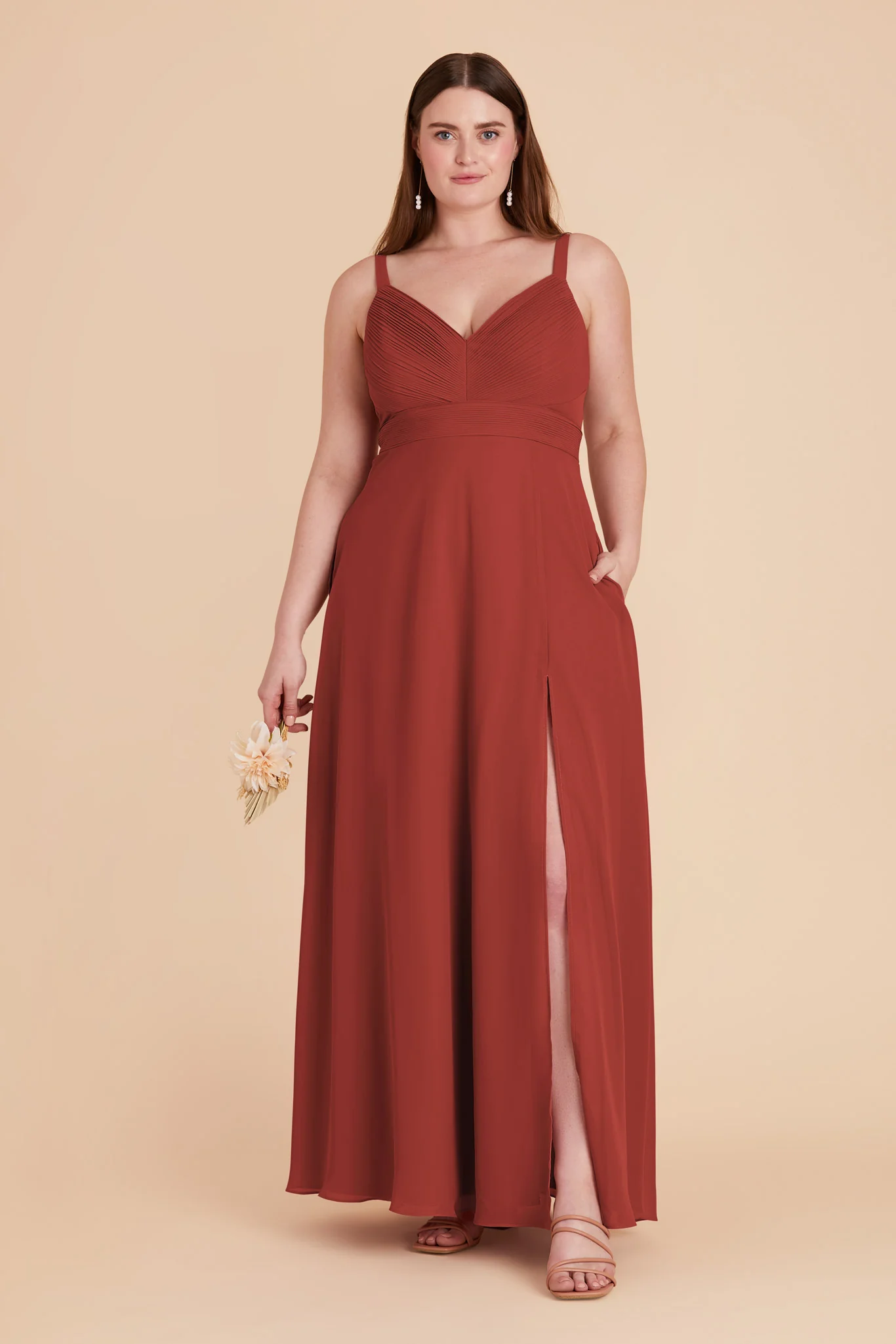 Deborah Chiffon Dress - Spice - necksoother