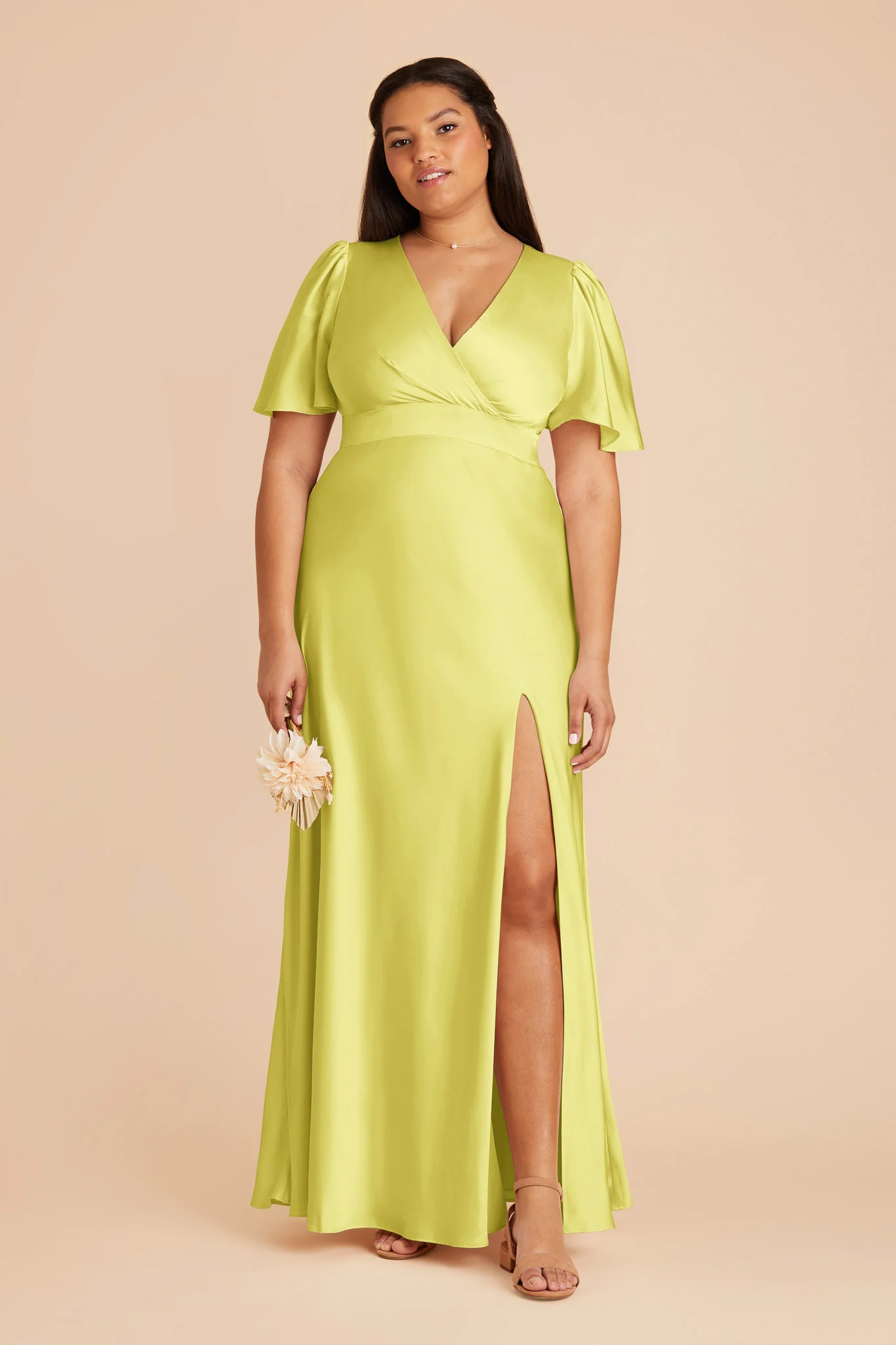 Marni Matte Satin Dress - Chartreuse - necksoother