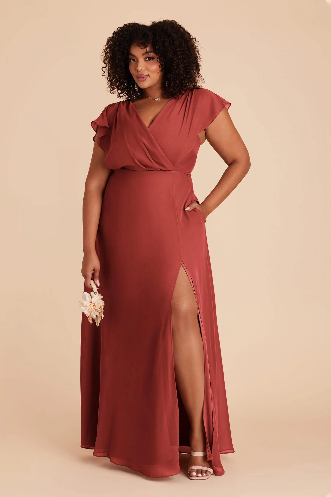 Violet Chiffon Dress - Spice - necksoother