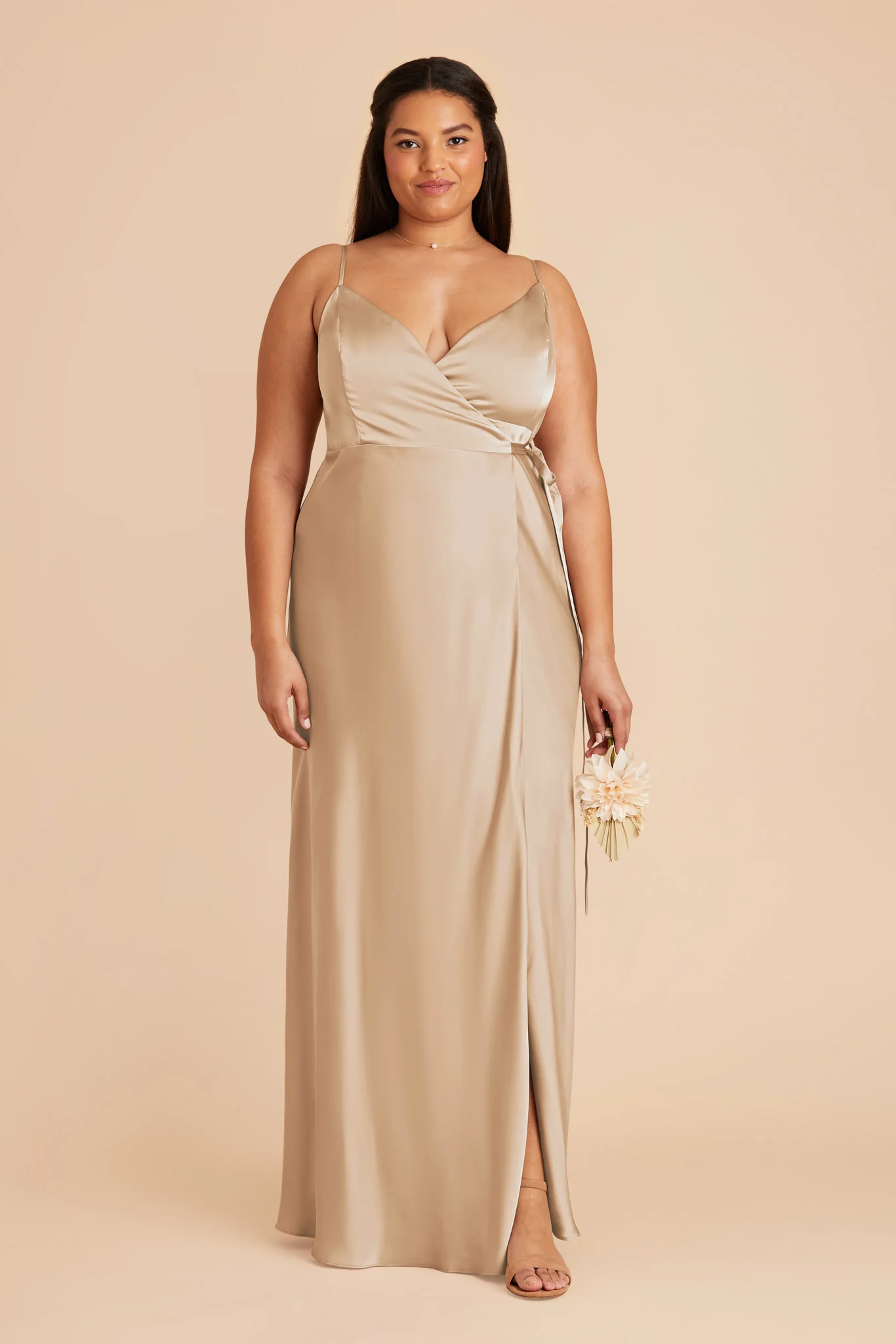 Cindy Matte Satin Dress - Gold - necksoother