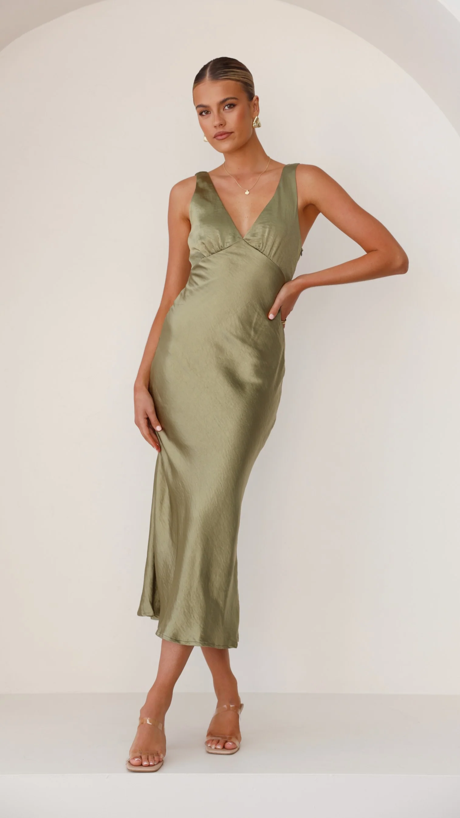 Sammie Maxi Dress - Olive - necksoother