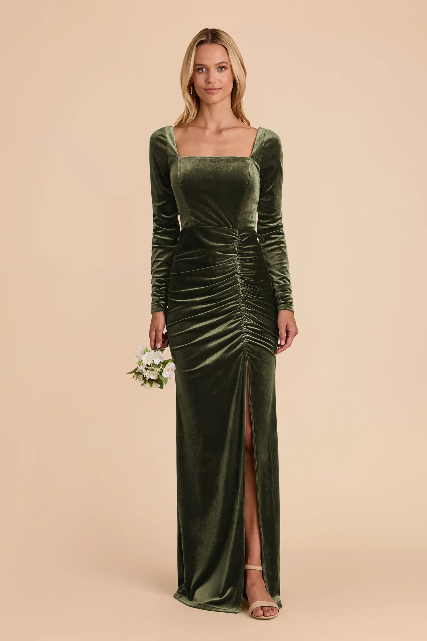 Ivy Velvet Dress - Olive - necksoother