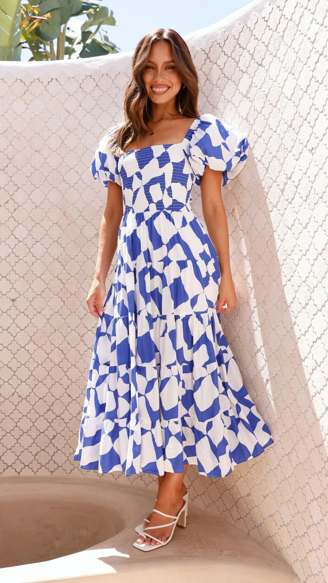 Bronty Maxi Dress - Blue - necksoother