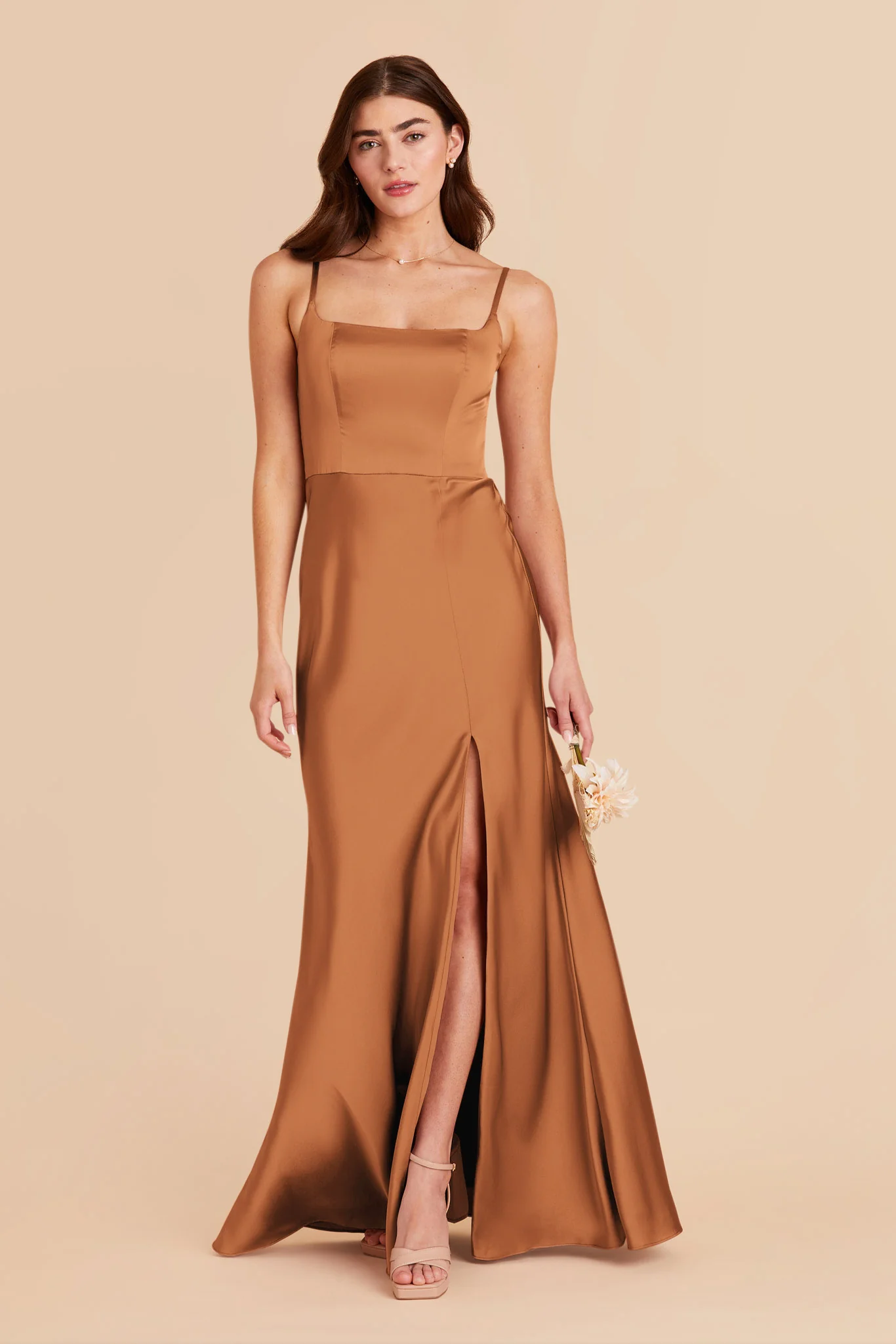 Mai Matte Satin Dress - Rust - necksoother