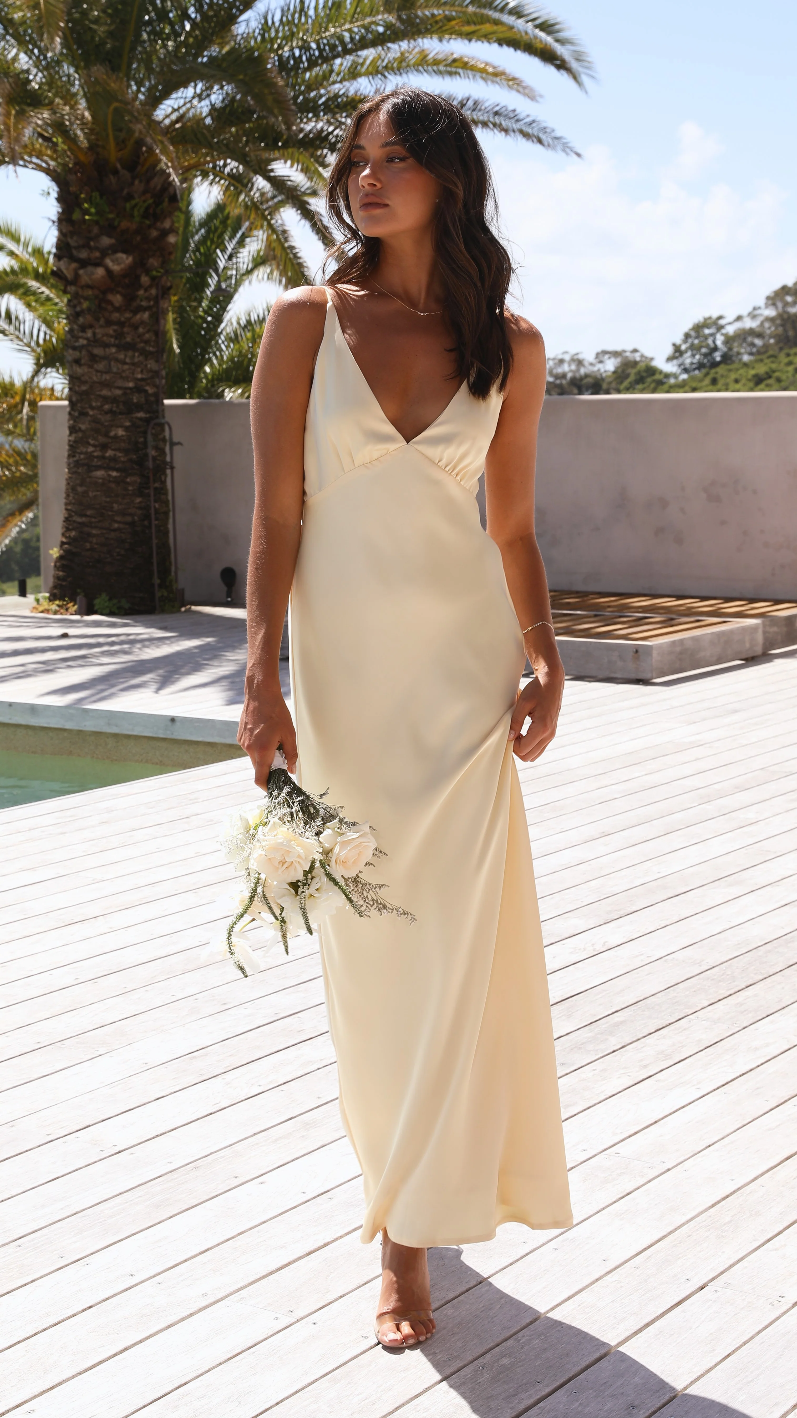 Ziah Maxi Dress - Yellow - necksoother