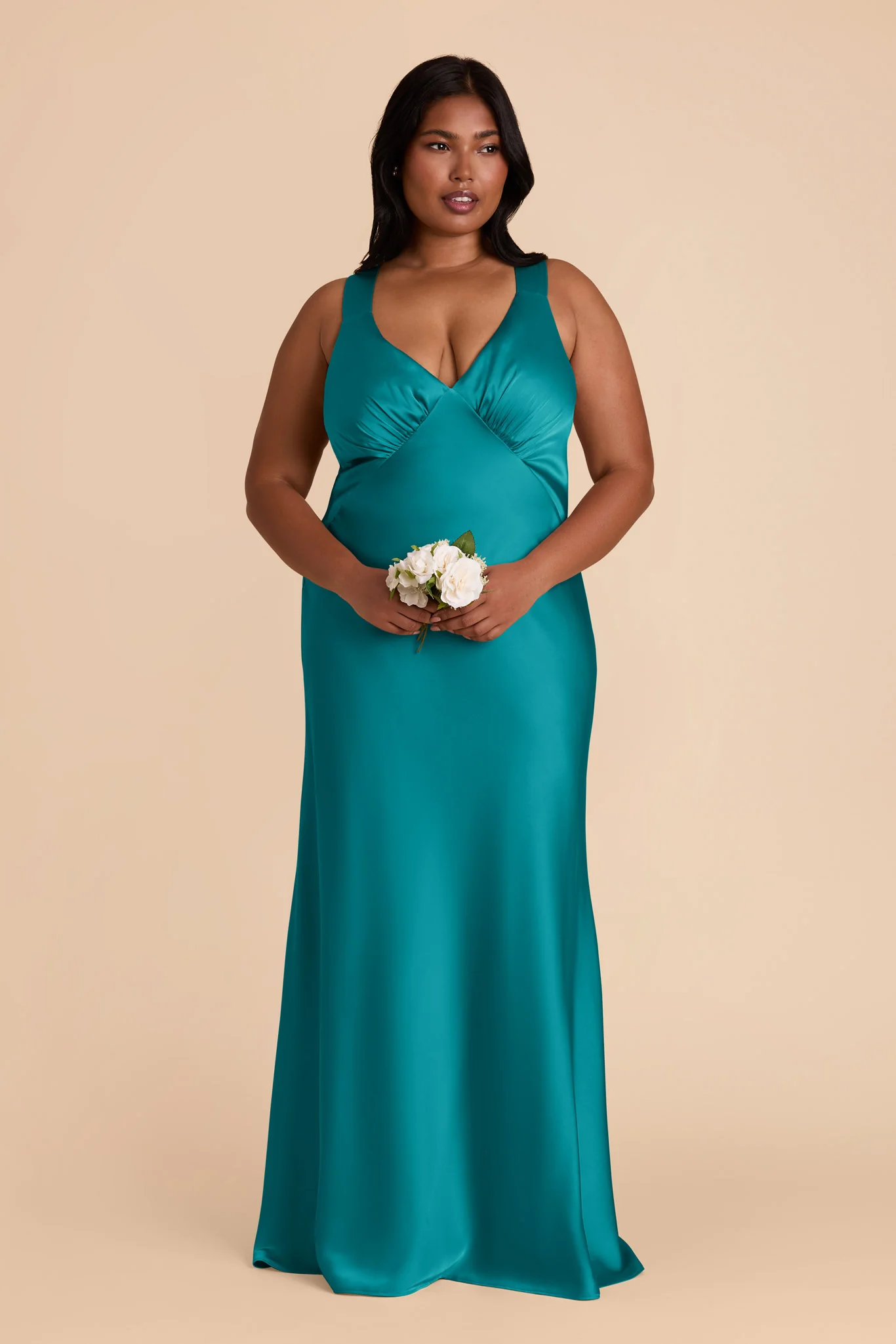 Veronica Matte Satin Dress - Teal - necksoother