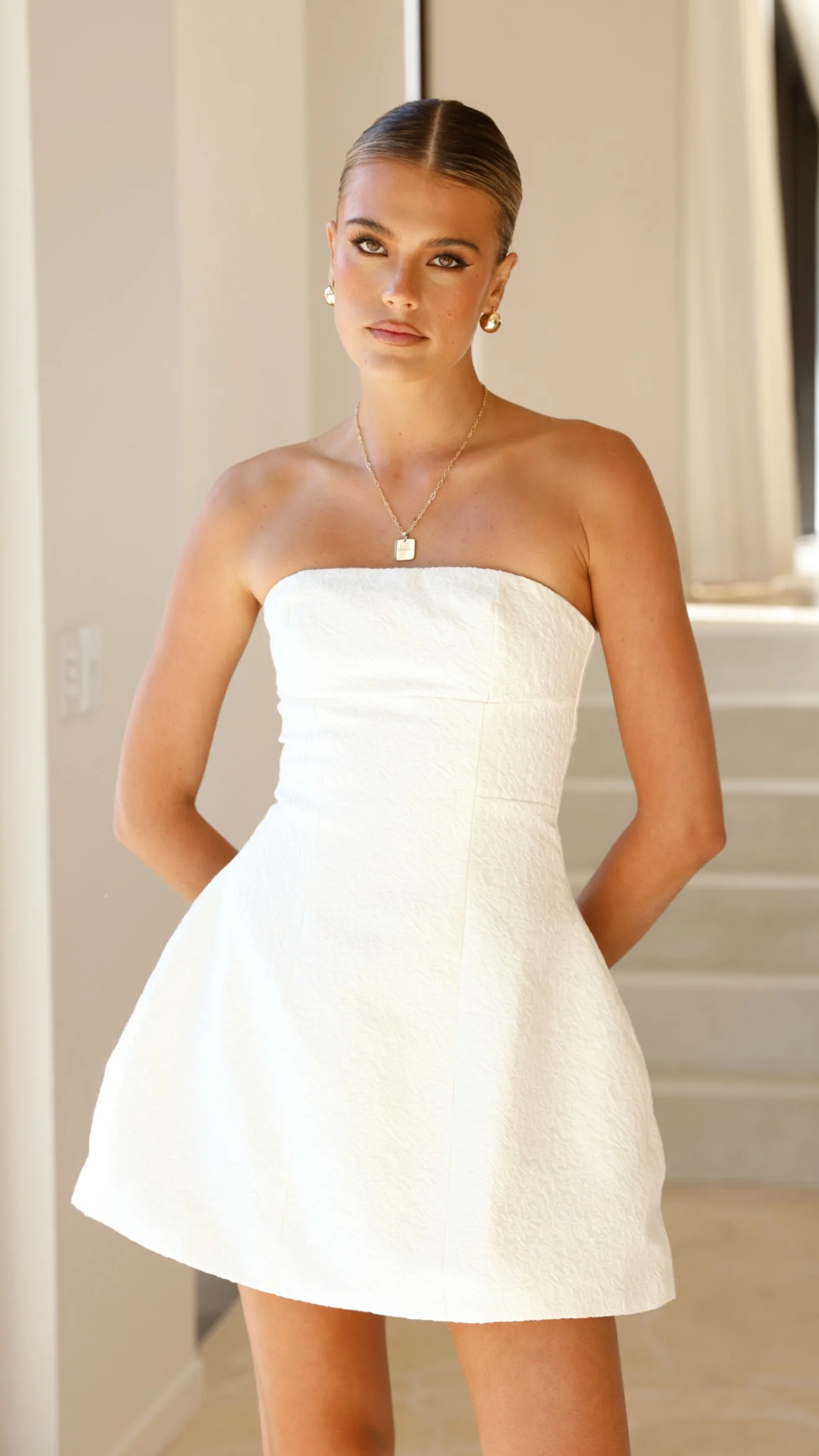 Evelyn Mini Dress - Cream - necksoother