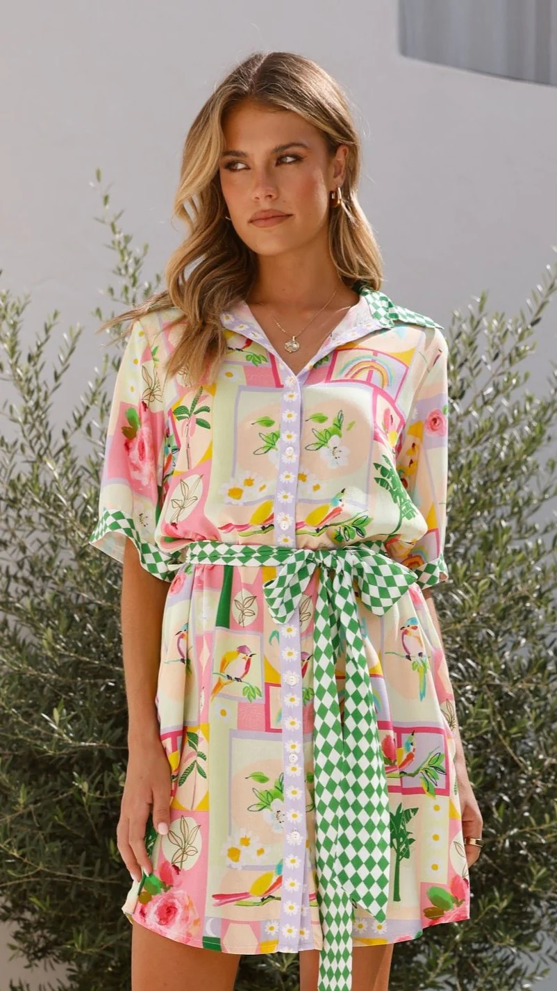 Alaina Mini Dress - Rose Print - necksoother