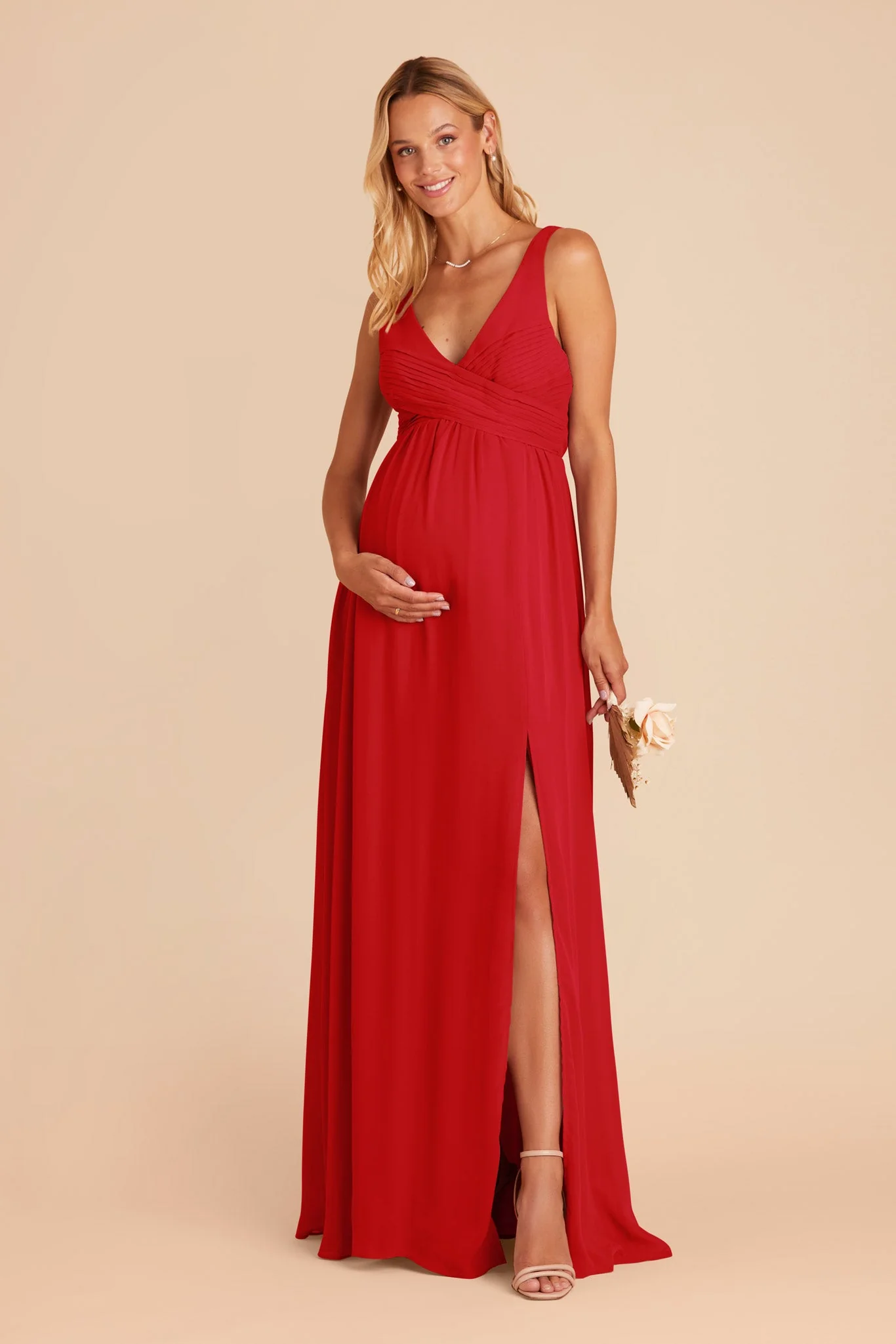 Laurie Empire Dress - Ruby Red - necksoother