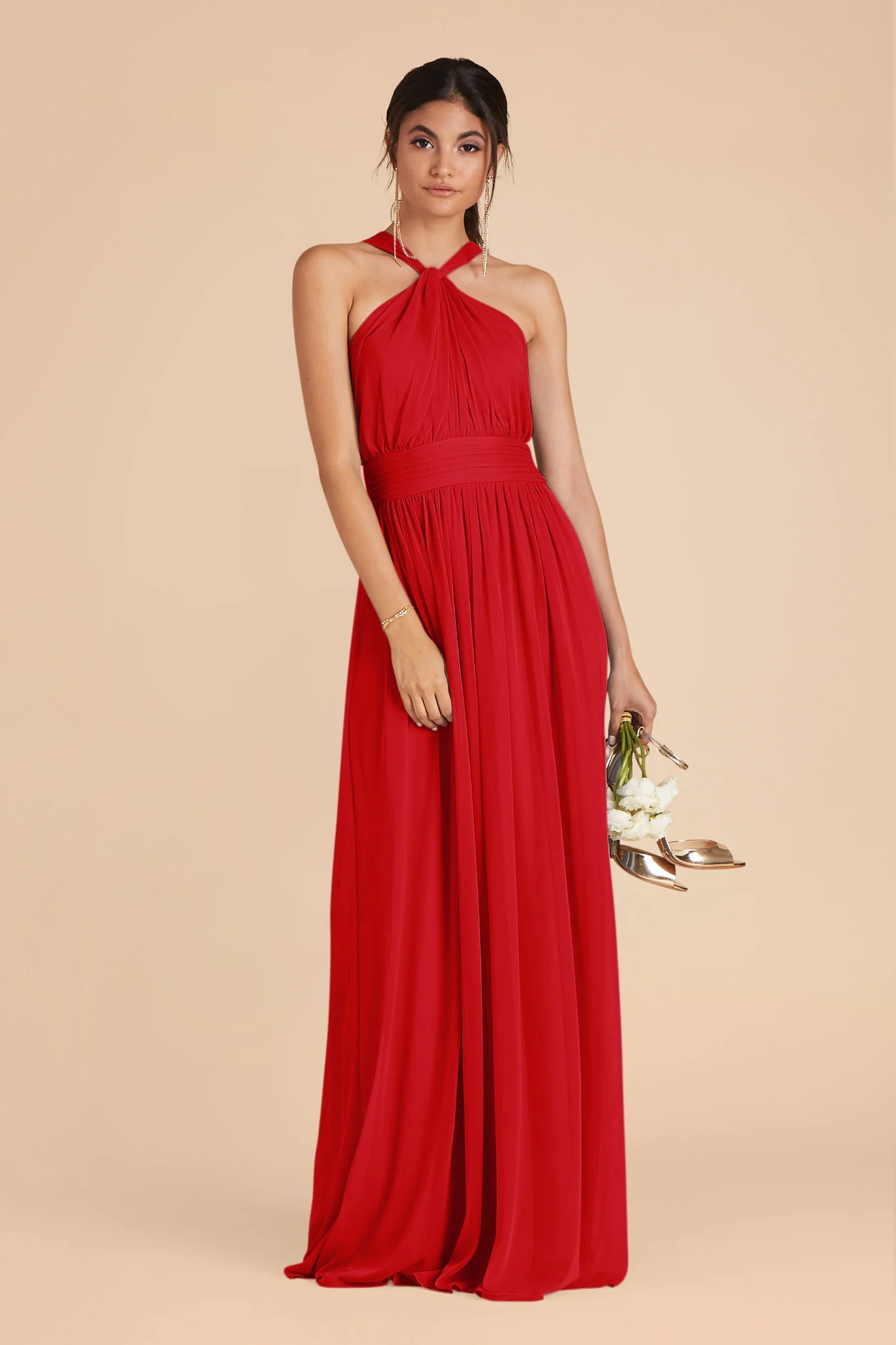 Kiko Chiffon Dress - Ruby Red - necksoother