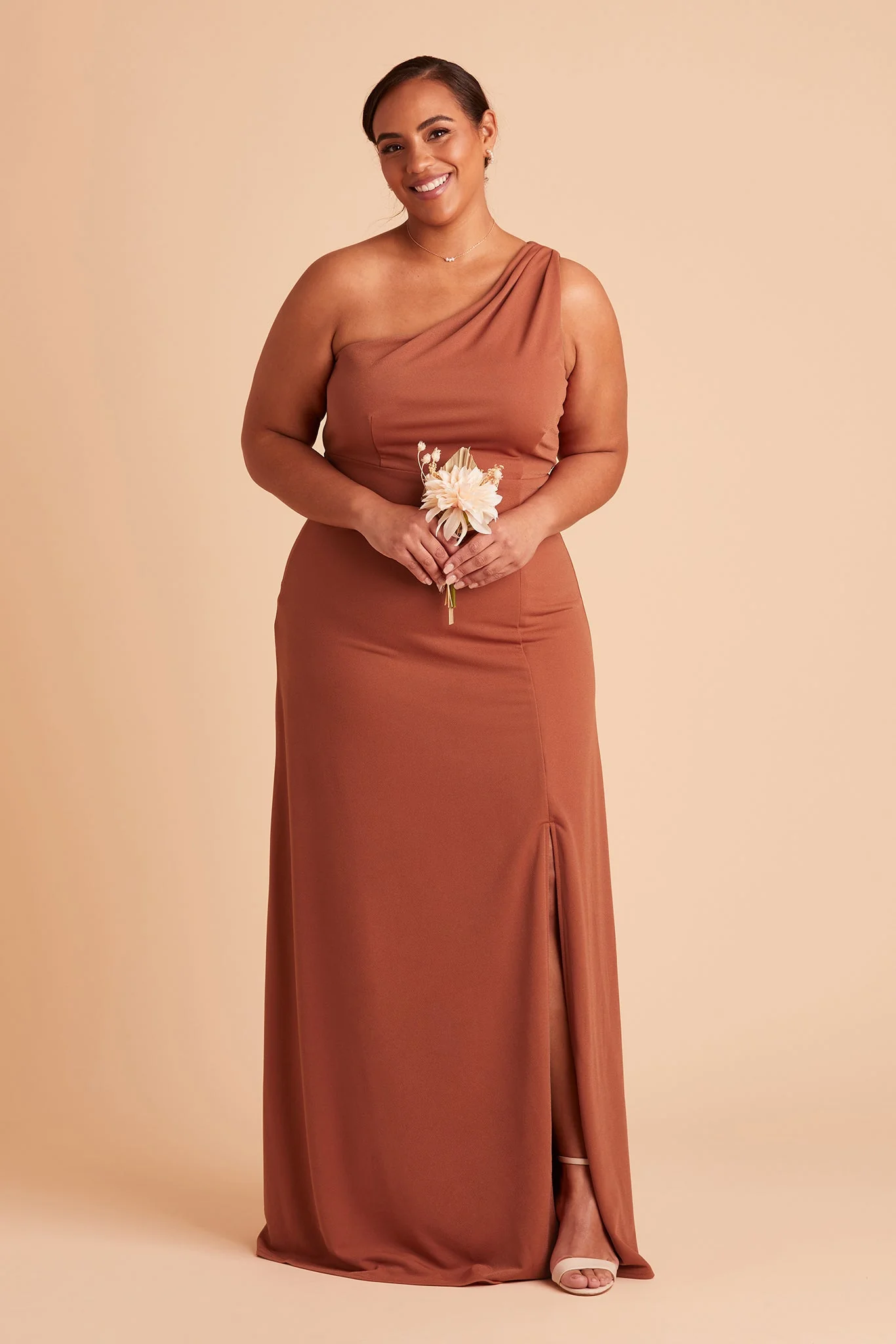 Kira Crepe Dress - Terracotta - necksoother