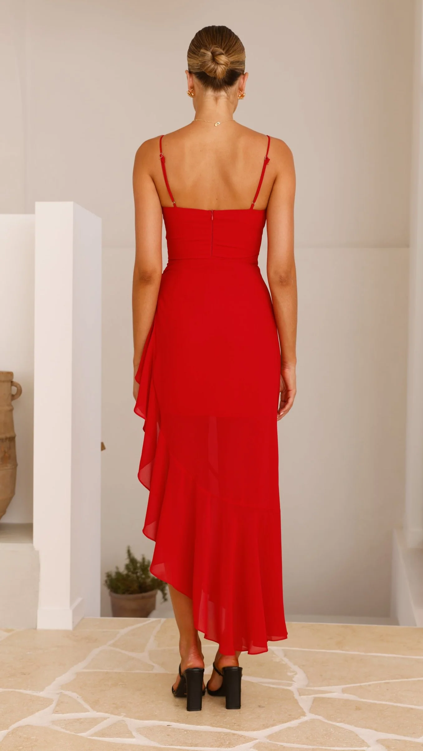 Caliste Midi Dress - Red - necksoother