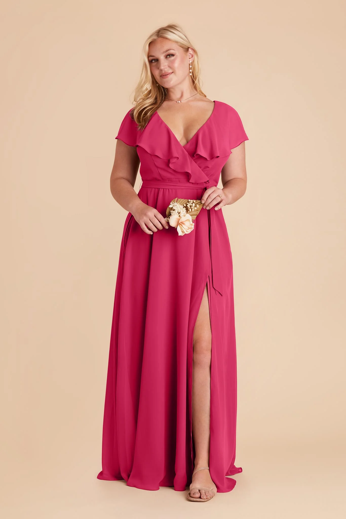 Jackson Chiffon Dress - Fuchsia - necksoother