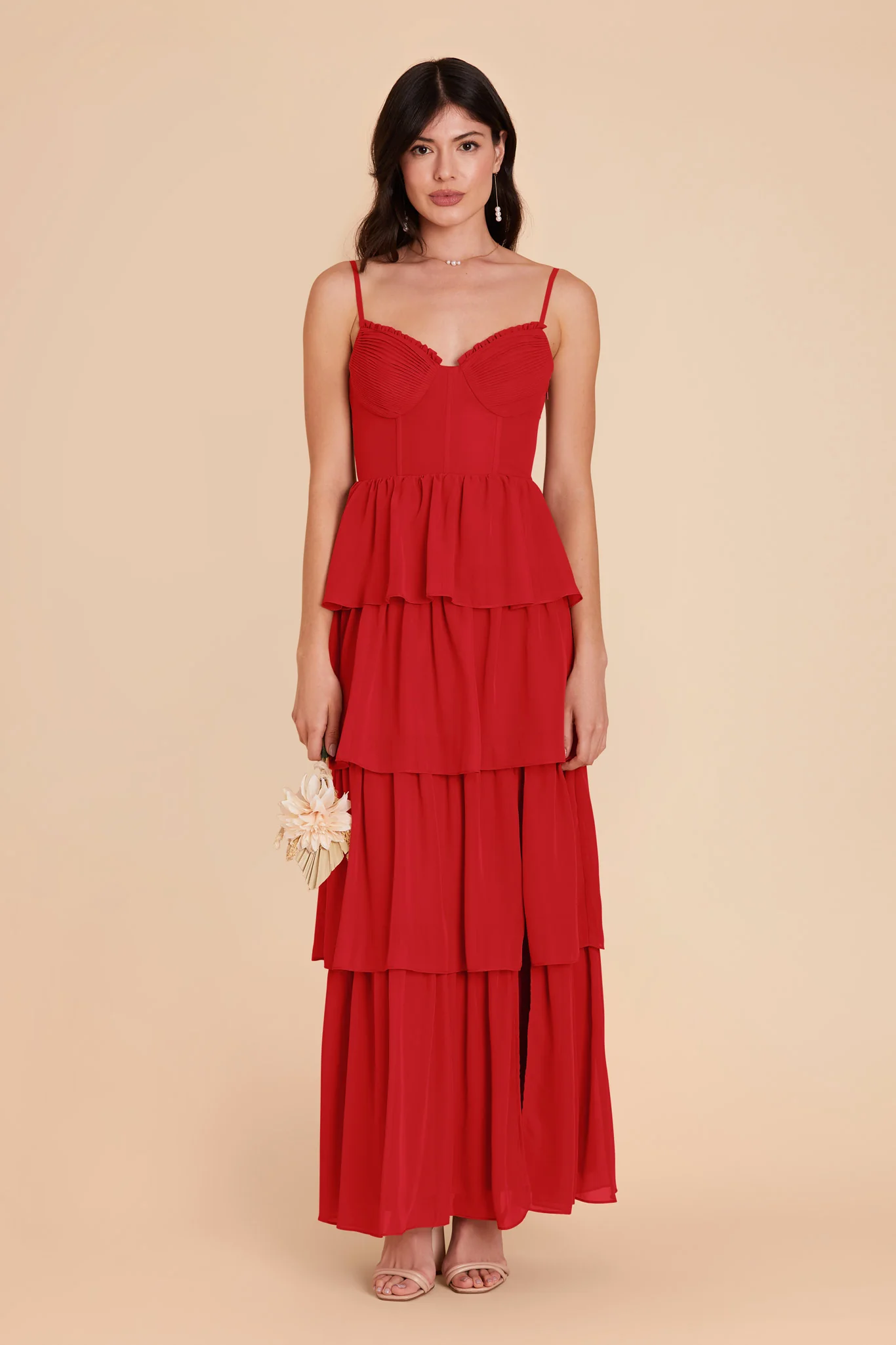 Lola Chiffon Dress - Ruby Red - necksoother