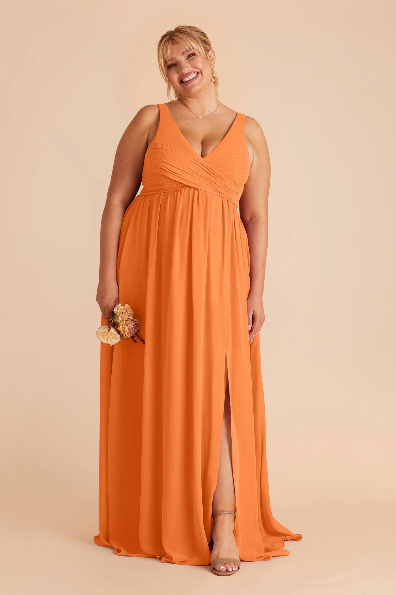 Laurie Empire Dress - Apricot - necksoother