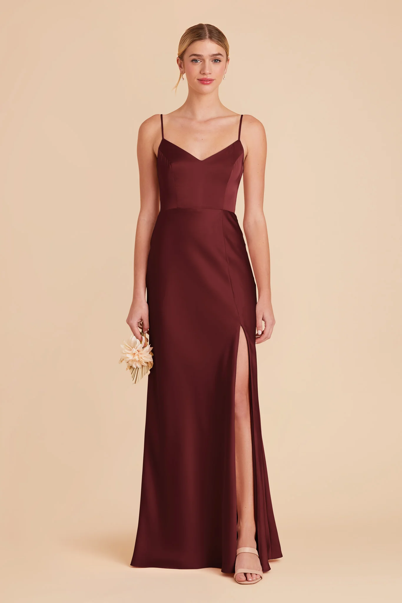 Jay Matte Satin Dress - Cabernet - necksoother