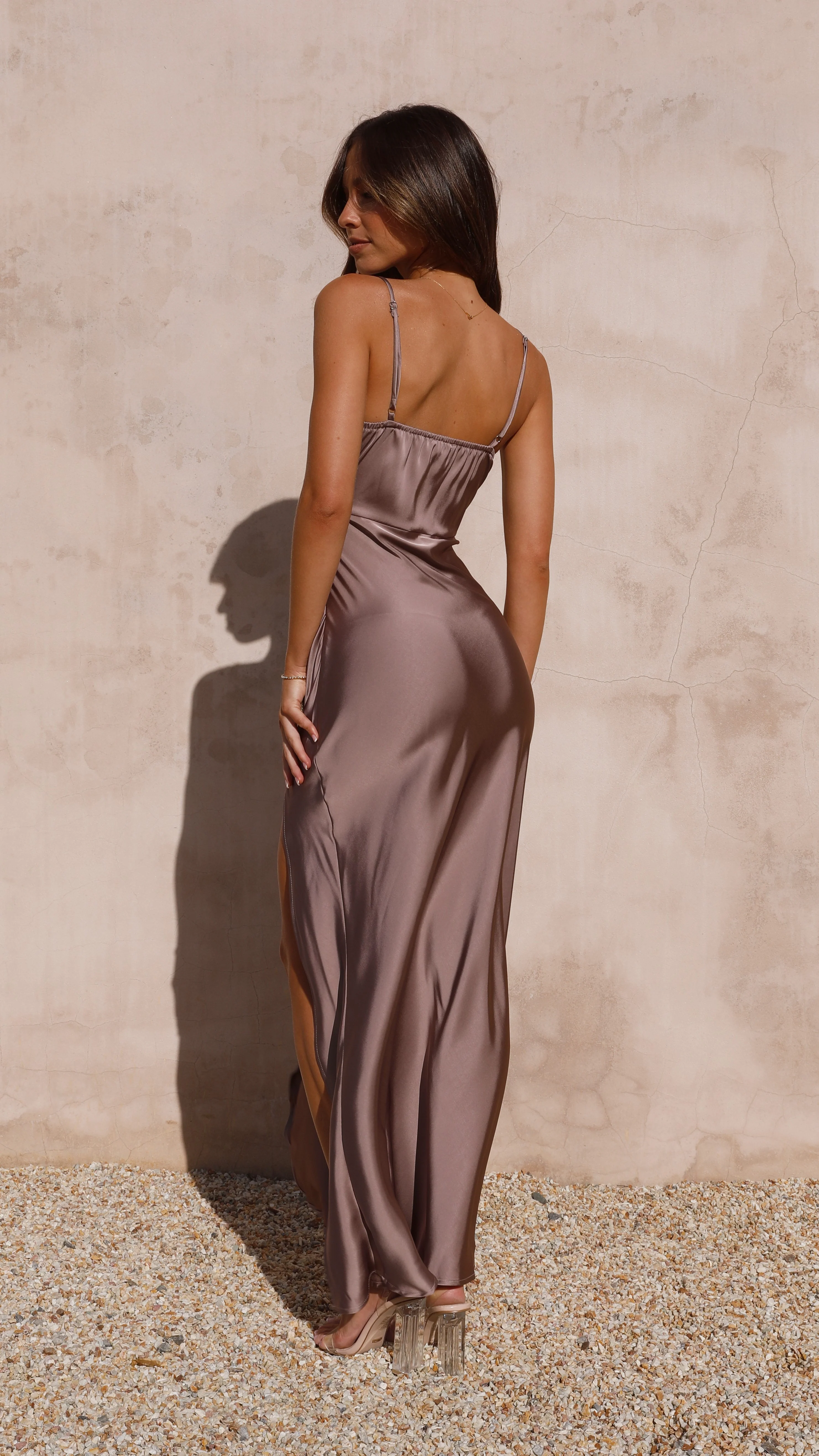 Ilana Maxi Dress - Mushroom - necksoother