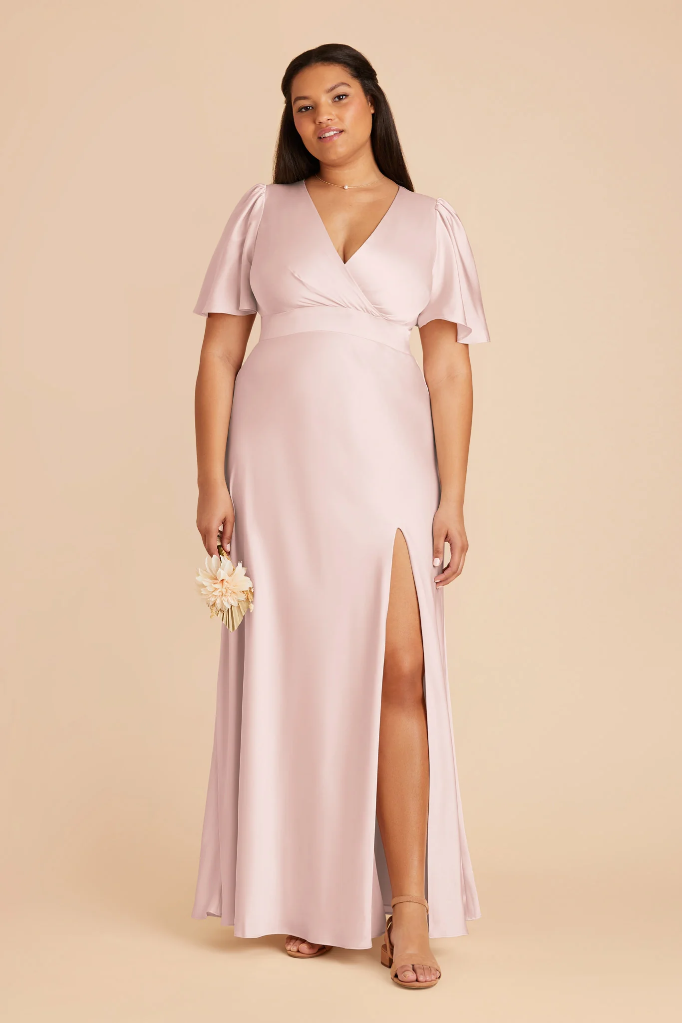 Marni Matte Satin Dress - Pale Blush - necksoother