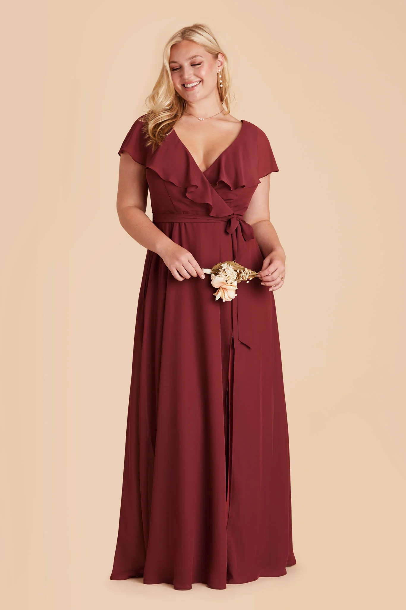 Jackson Chiffon Dress - Rosewood - necksoother