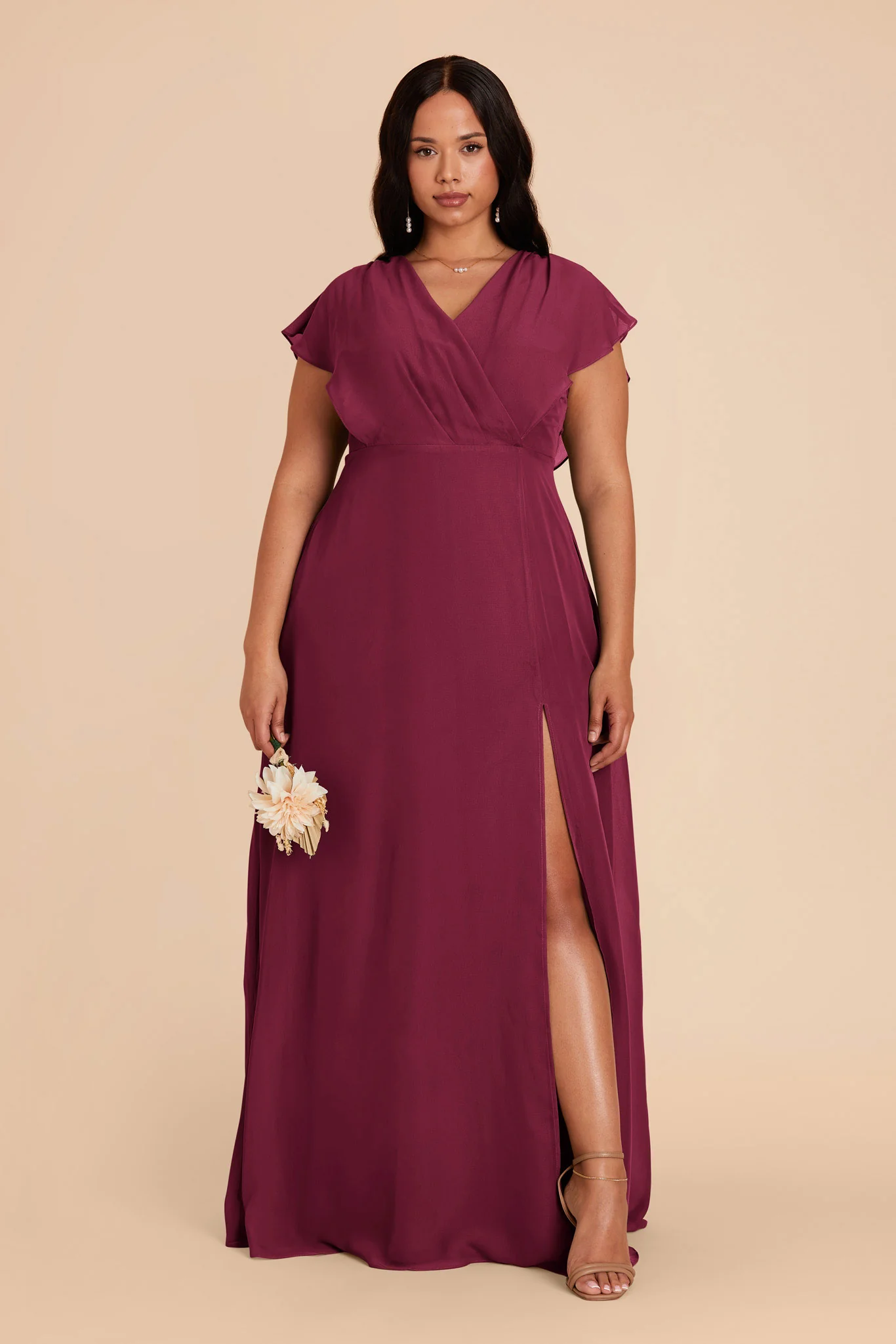 Violet Chiffon Dress - Berry - necksoother