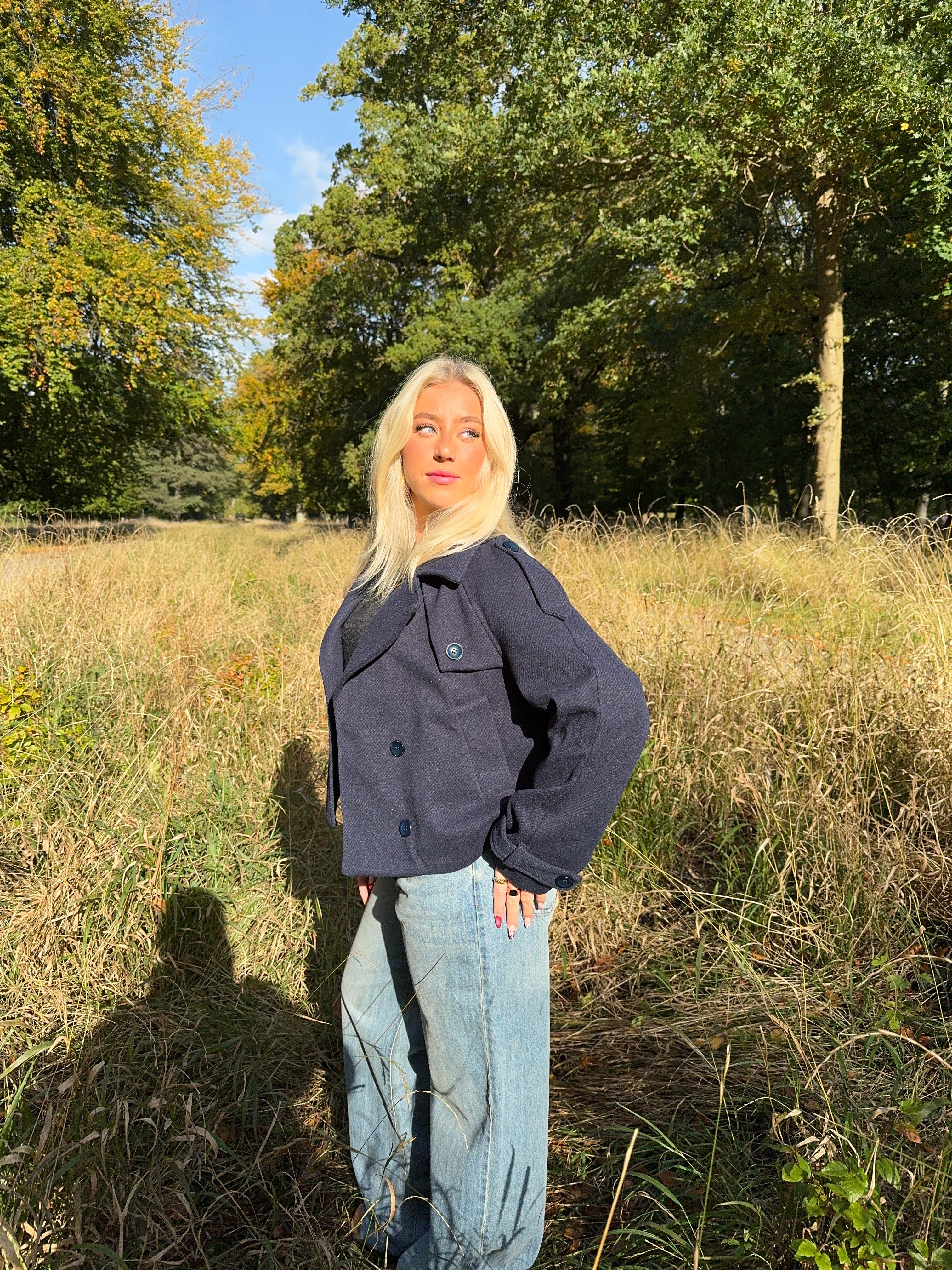 Marigona short coat - Navy - necksoother