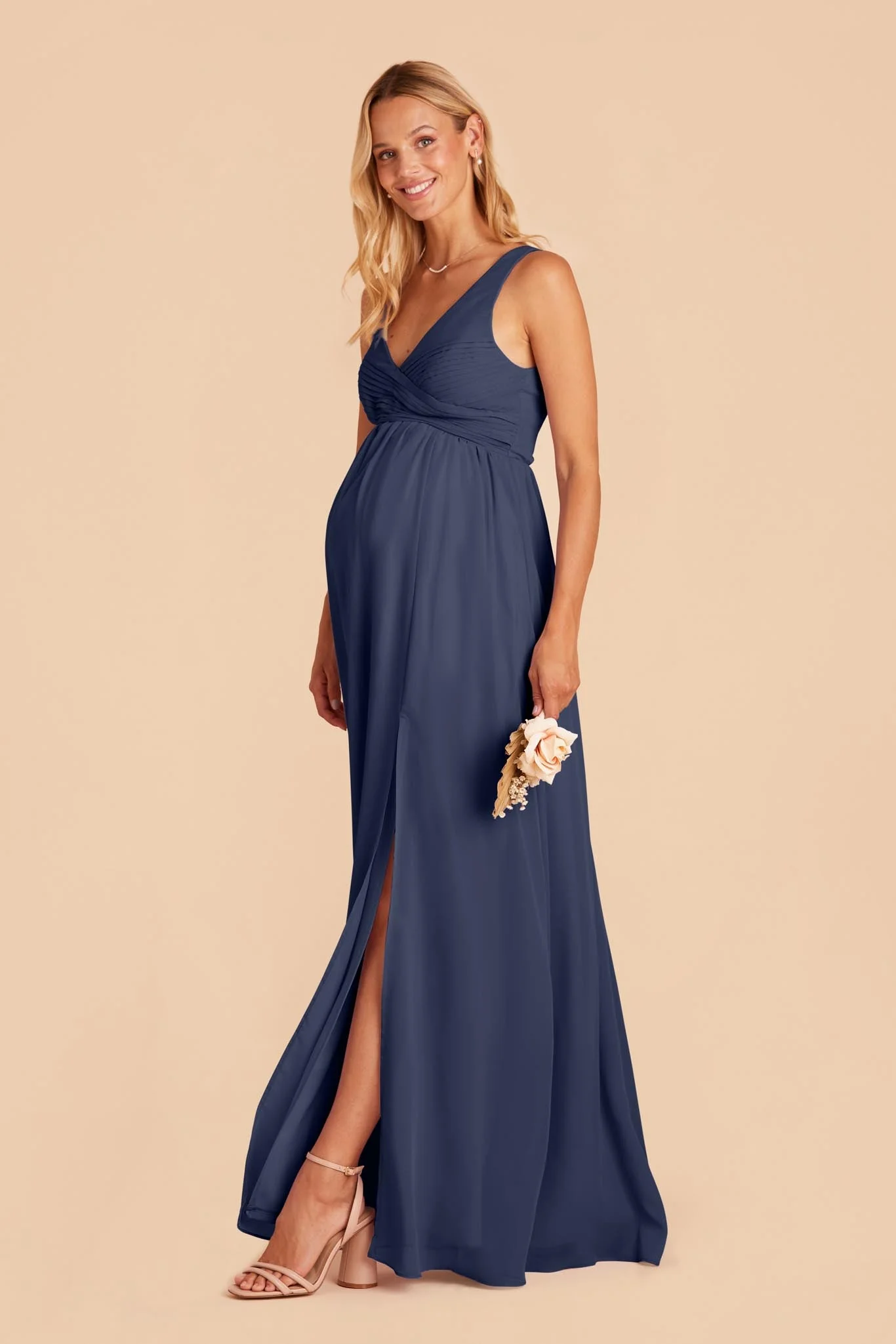 Laurie Empire Dress - Slate Blue - necksoother