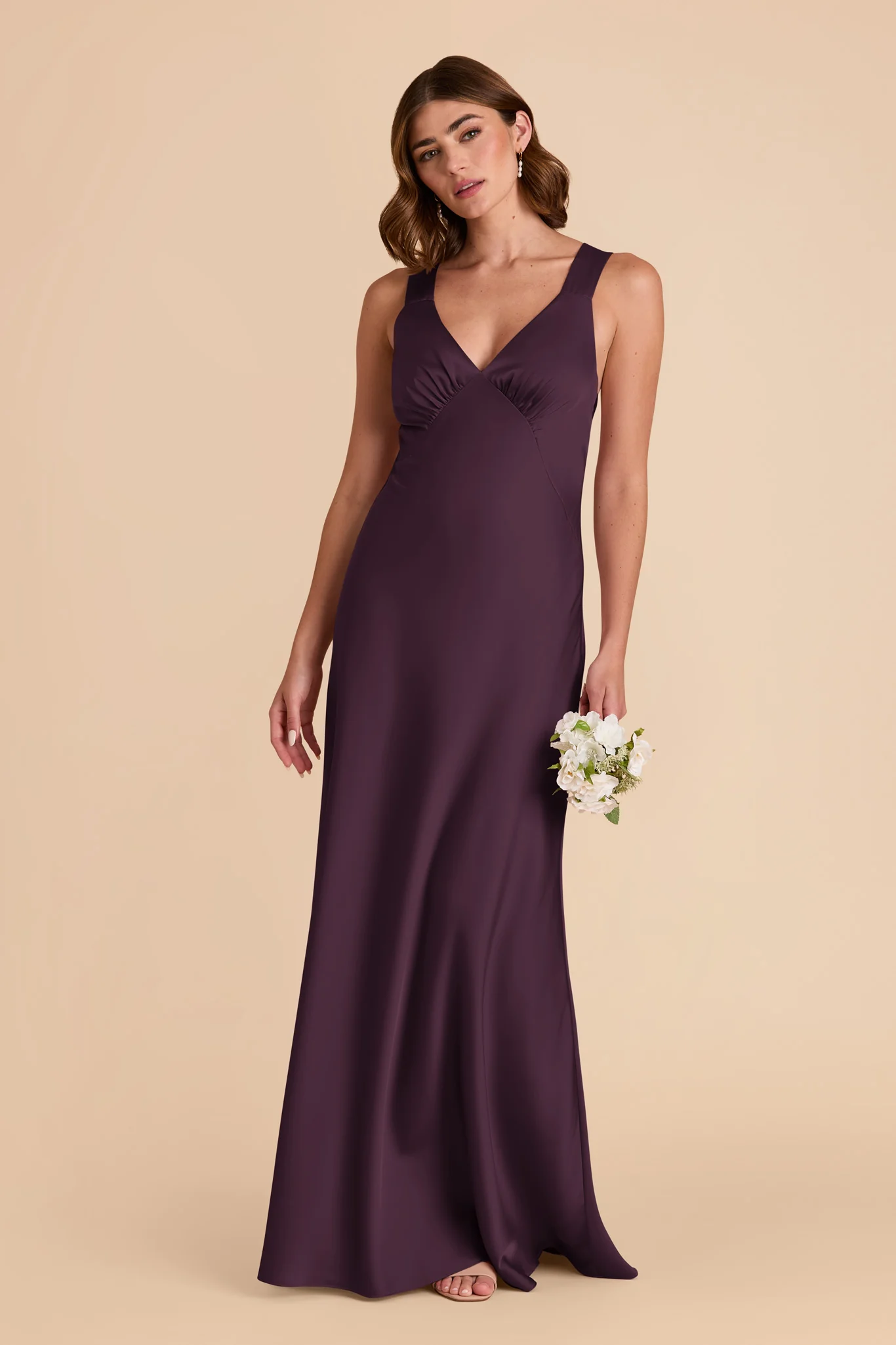 Veronica Matte Satin Dress - Plum - necksoother