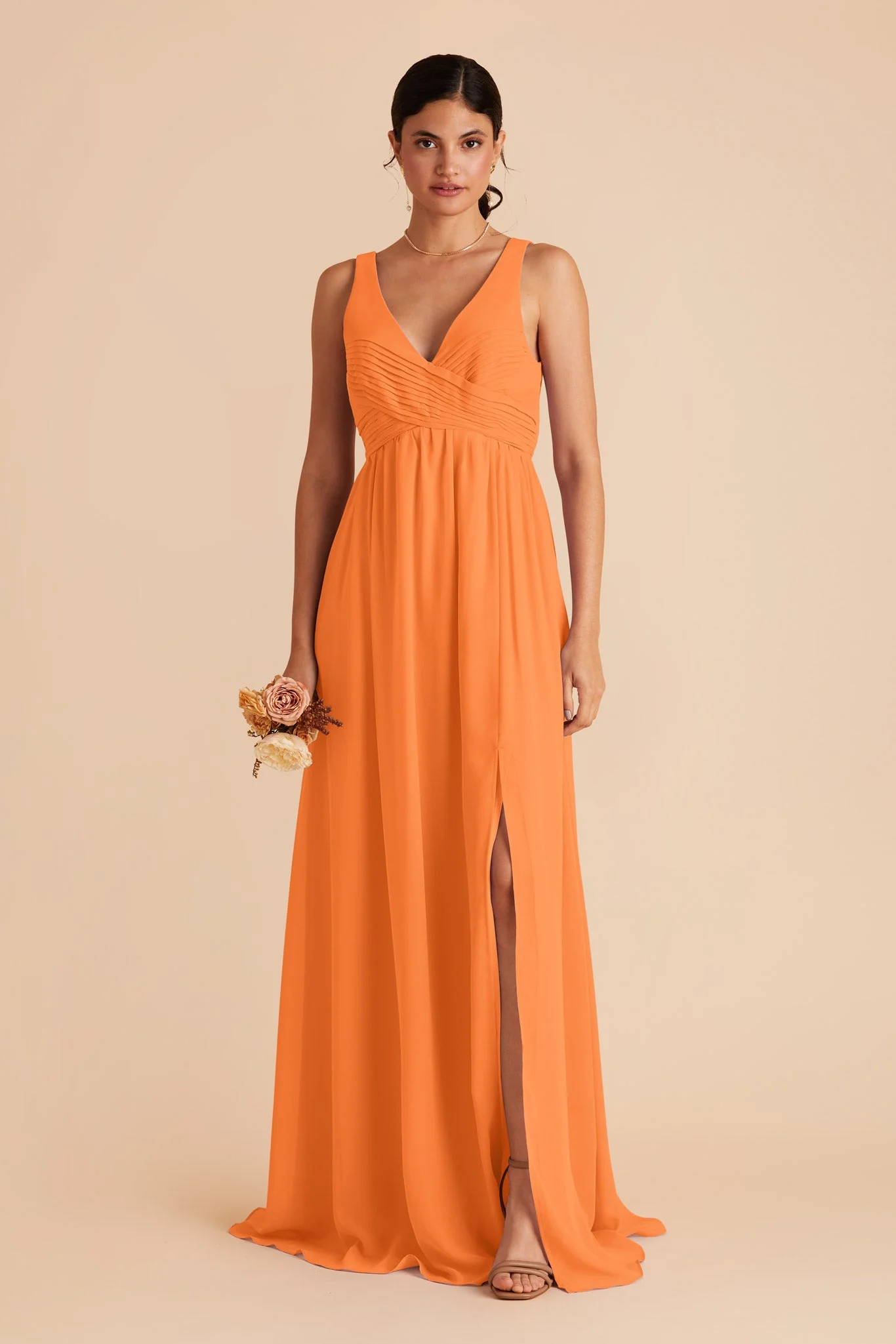 Laurie Empire Dress - Apricot - necksoother